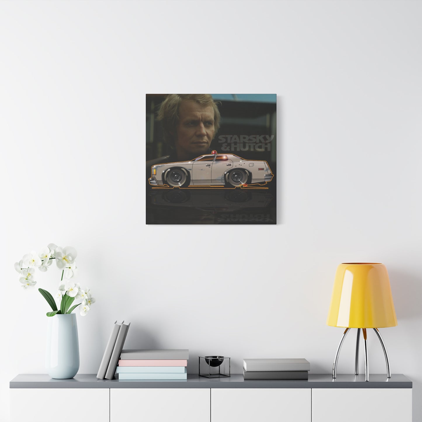 STARSKY AND HUTCH Hutchmobile Fireball Art Canvas Wall Print