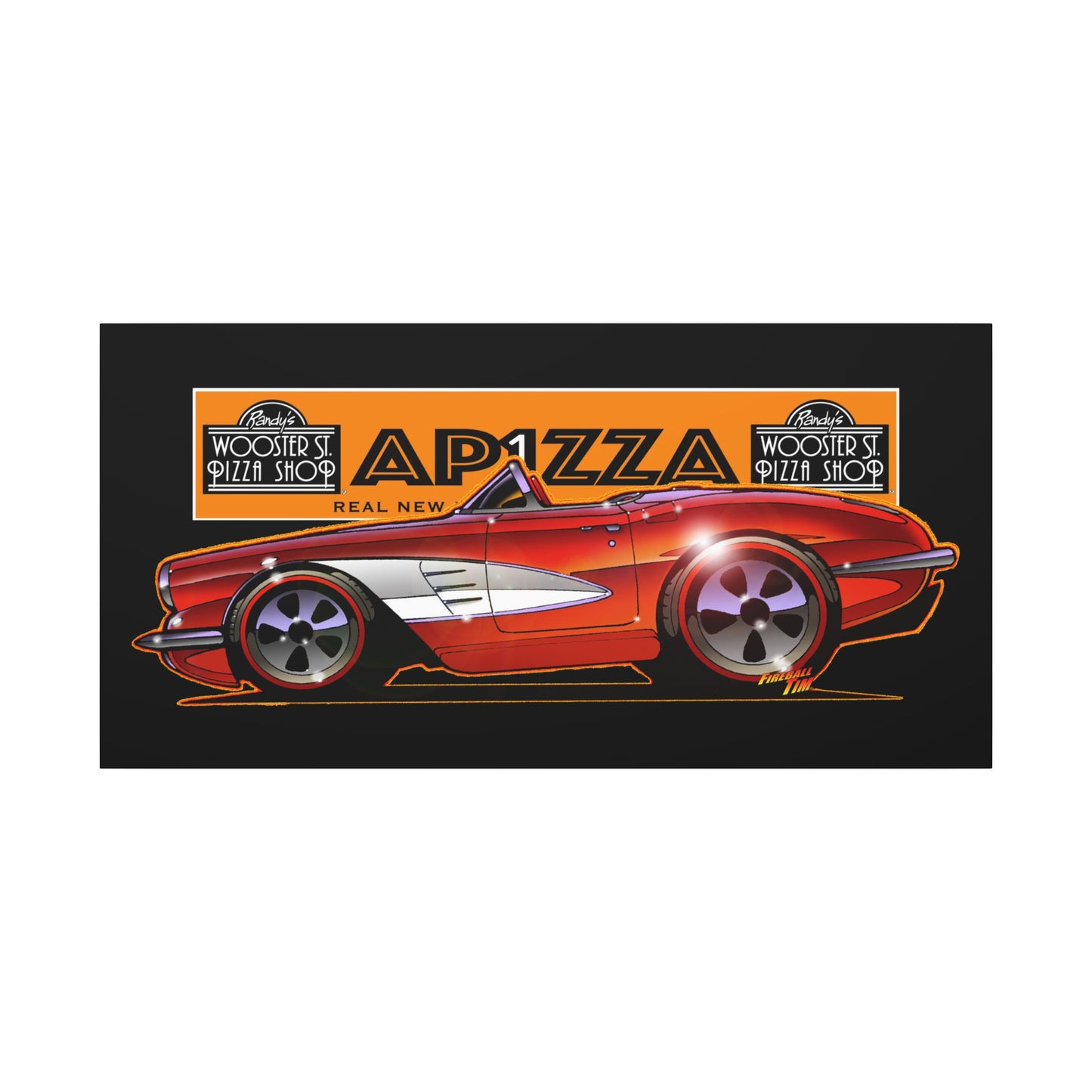 CORVETTE 1958 APIZZA 1 Fireball Art Canvas Print