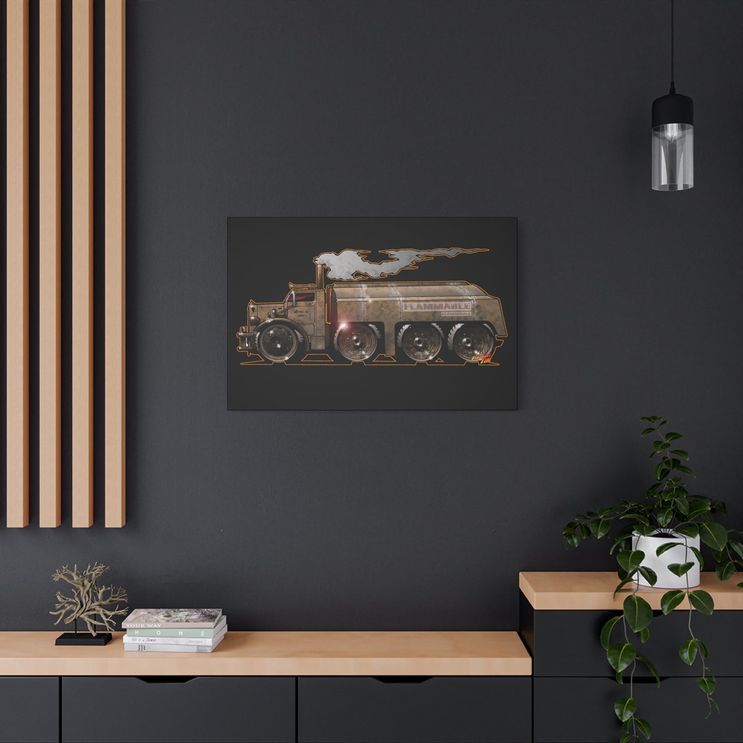 DUEL Killer Movie Truck Fireball Art Canvas Print - Sizes
