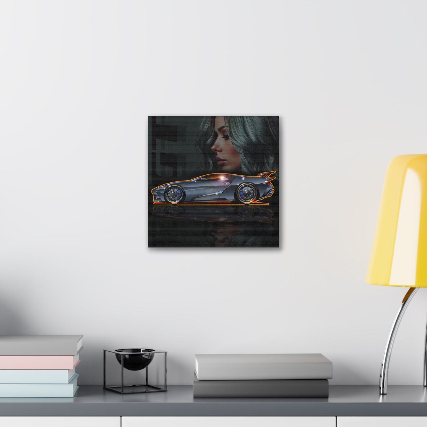 FORD GT Supercar Fireball Art Canvas Print