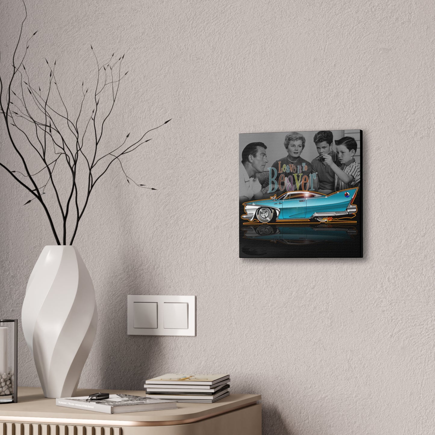LEAVE IT TO BEAVER Plymouth Fury Canvas Art Wall Print - 12x12