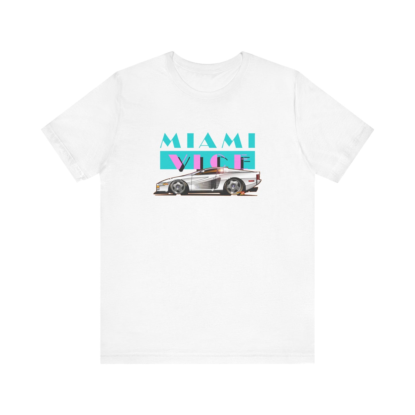 MIAMI VICE FERRARI TESTAROSSA TV Show Short Sleeve Tee 12 Colors