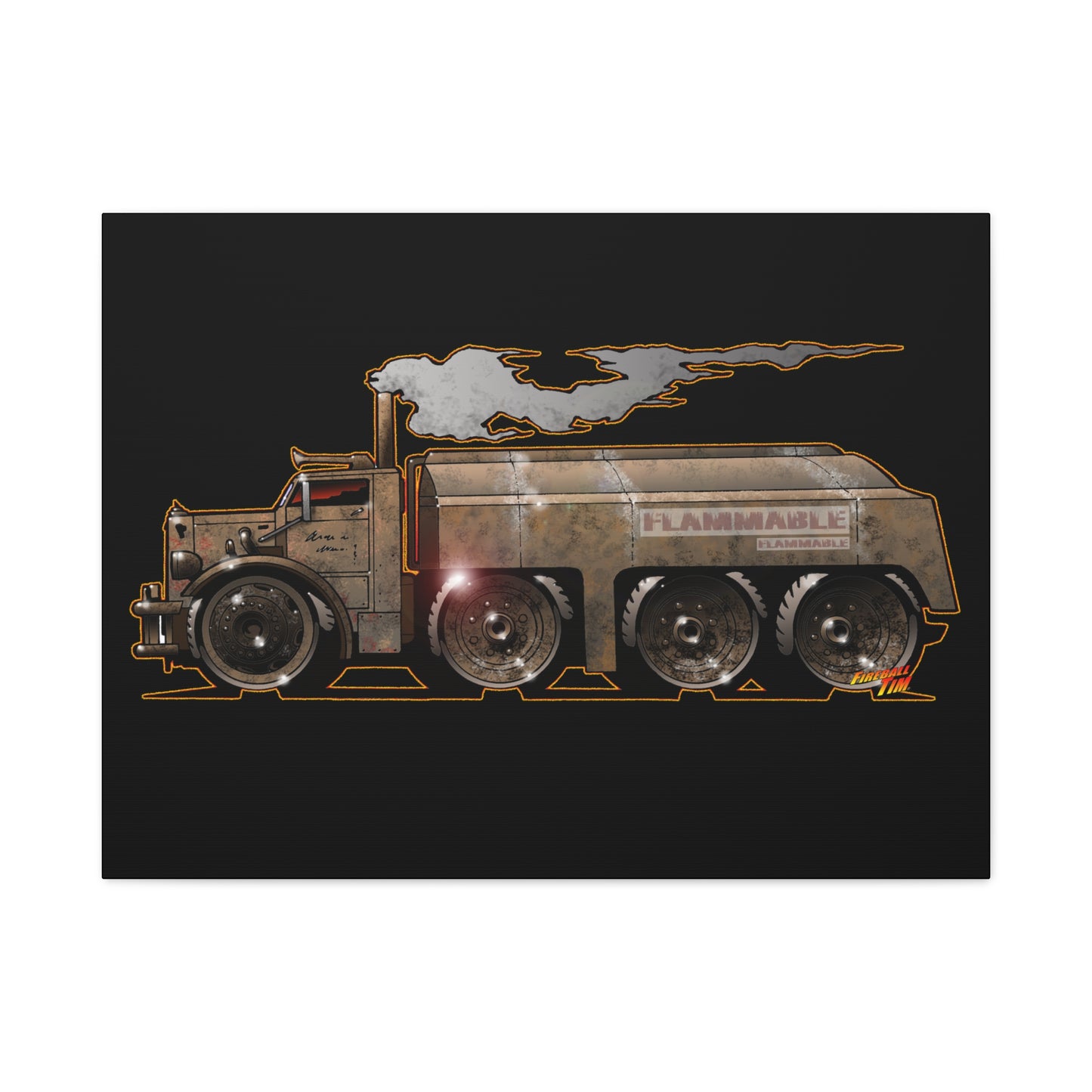 DUEL Killer Movie Truck Fireball Art Canvas Print - Sizes