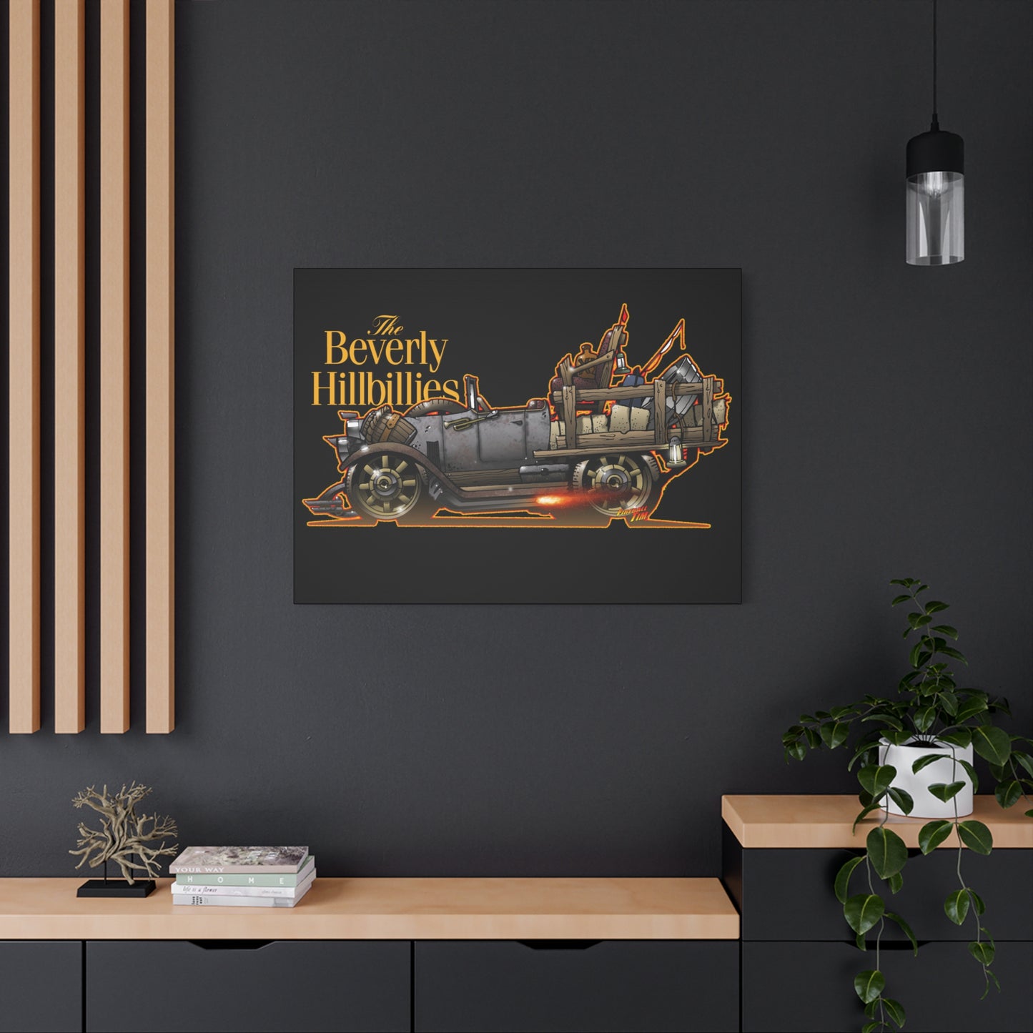 BEVERLY HILLBILLIES JALOPY Canvas Art Wall Print - 11x14