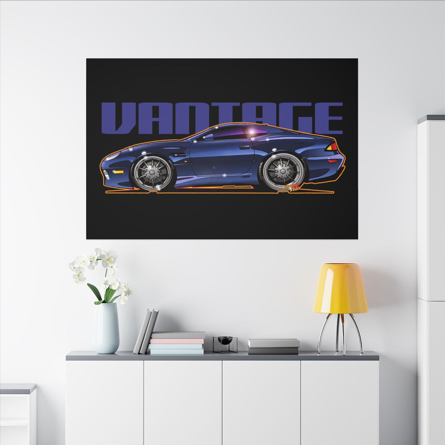 ASTON MARTIN VANTAGE 2001 Fireball Art Canvas Print