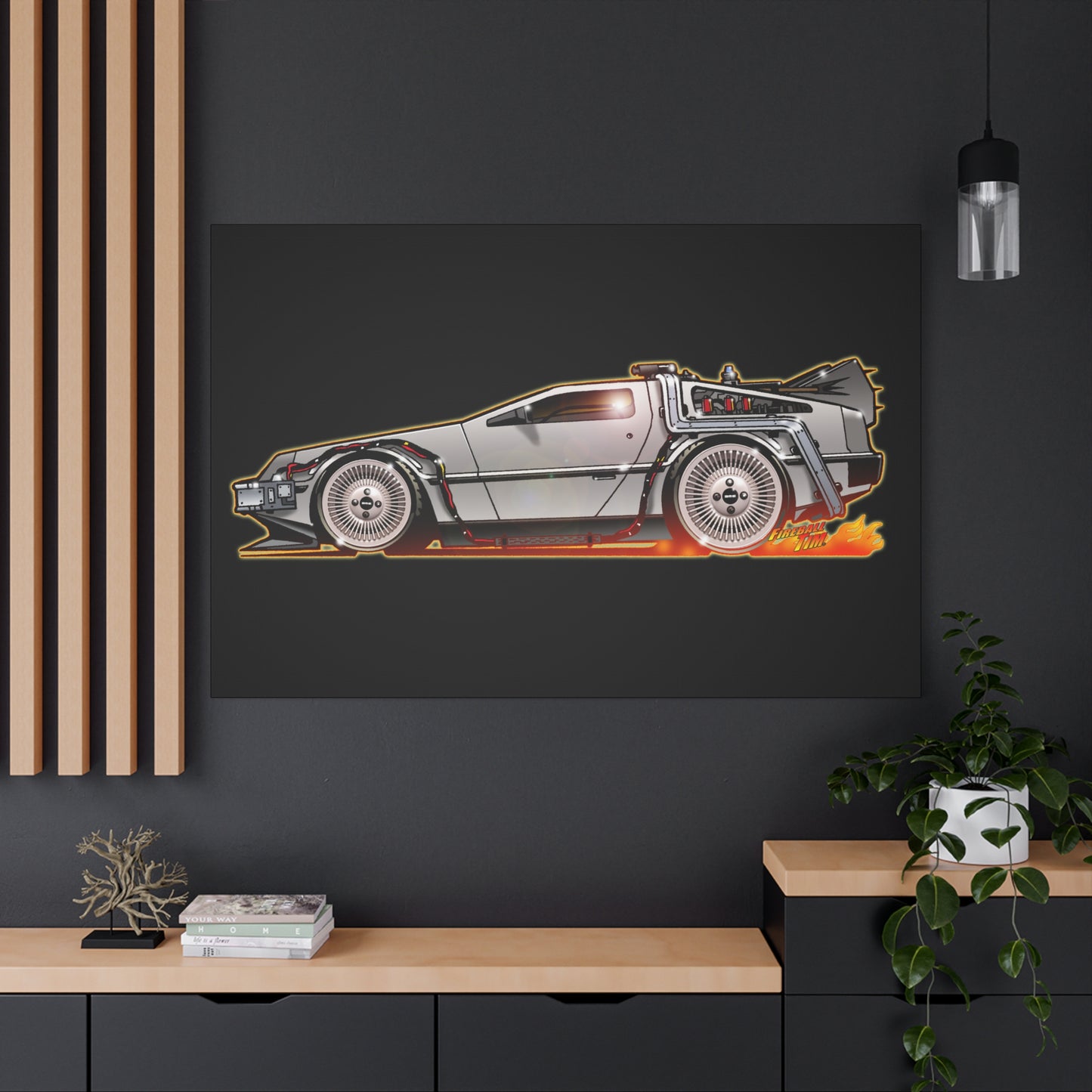 BACK to the FUTURE Delorean Time Machine Canvas Art Wall Print