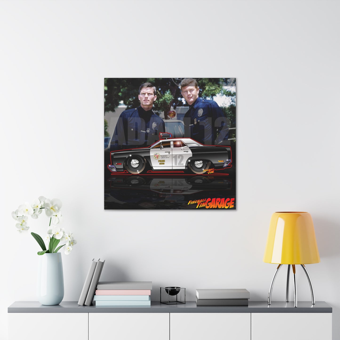 ADAM 12 1967 PLYMOUTH BELVEDERE Police Cruiser Concept Art Canvas MASTERPRINT 3 Sizes