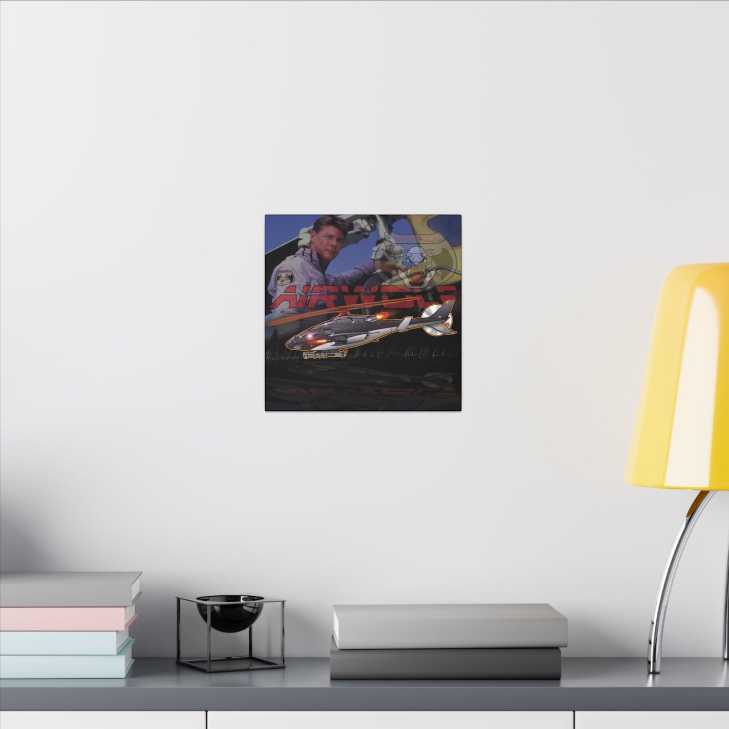 AIRWOLF TV Helicopter Canvas Art Print - 12x12