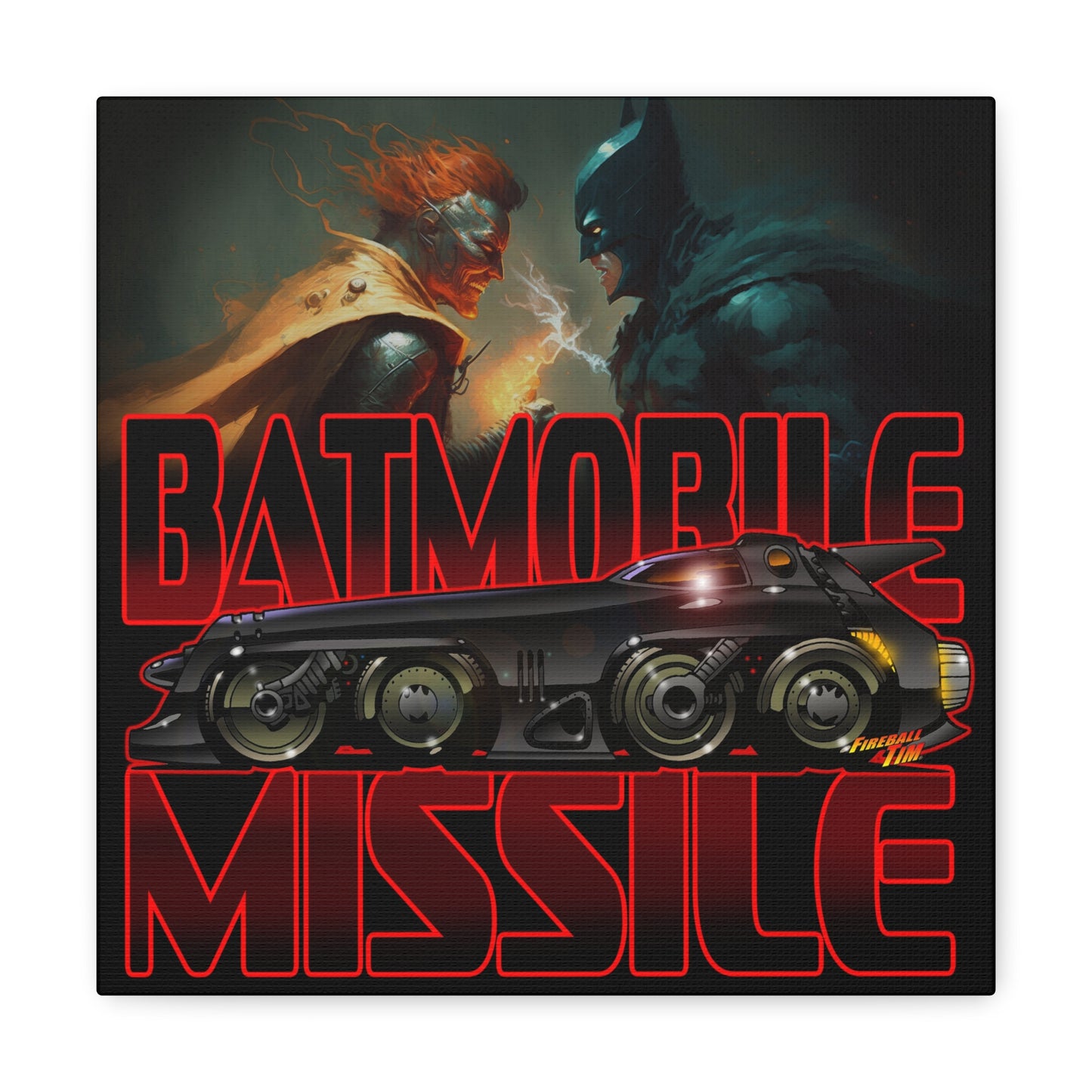 BATMAN RETURNS BATMISSILE Batmobile Concept Art Canvas MASTERPRINT 2 Sizes