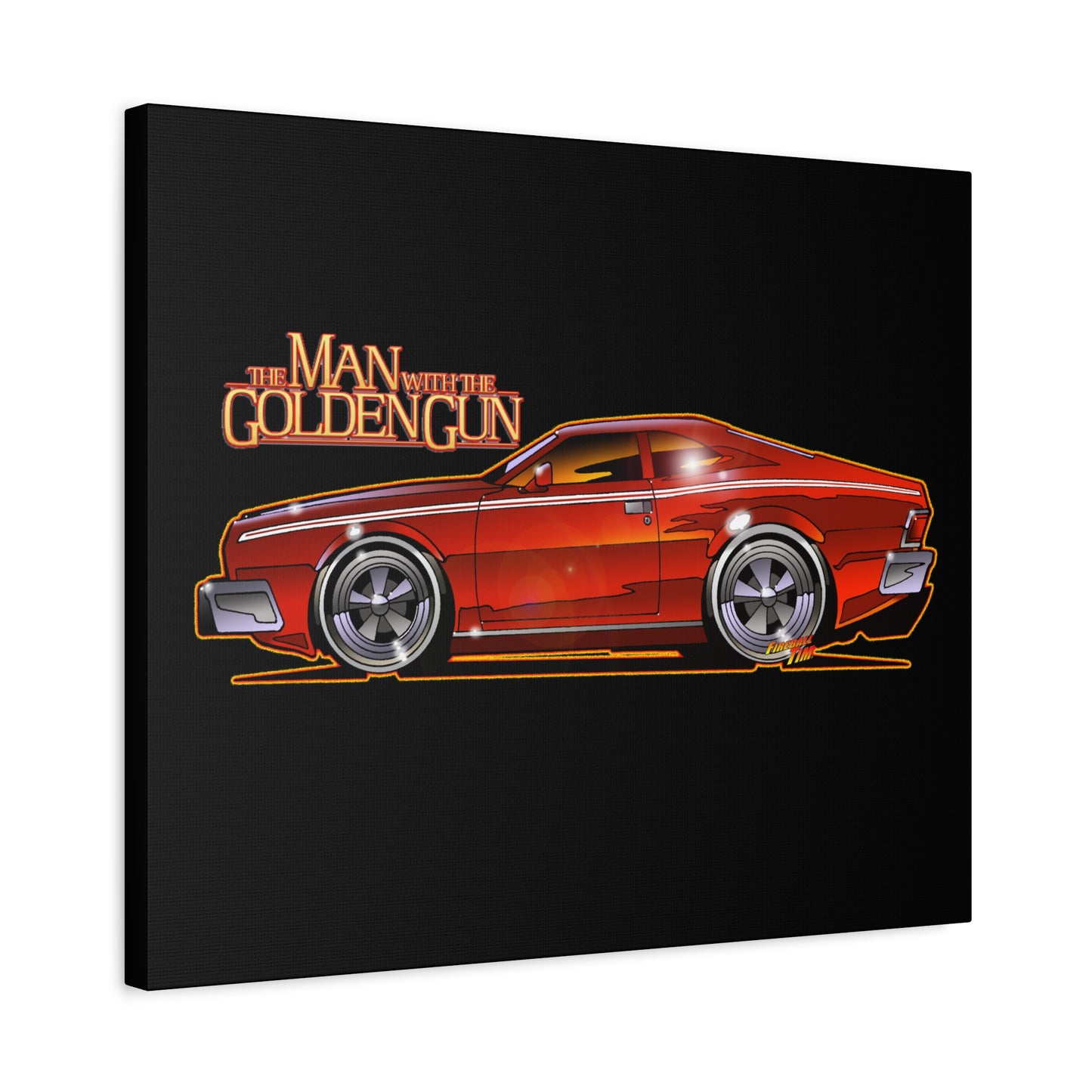 MAN WITH THE GOLDEN GUN AMC Hornet James Bond Fireball Art Canvas Print