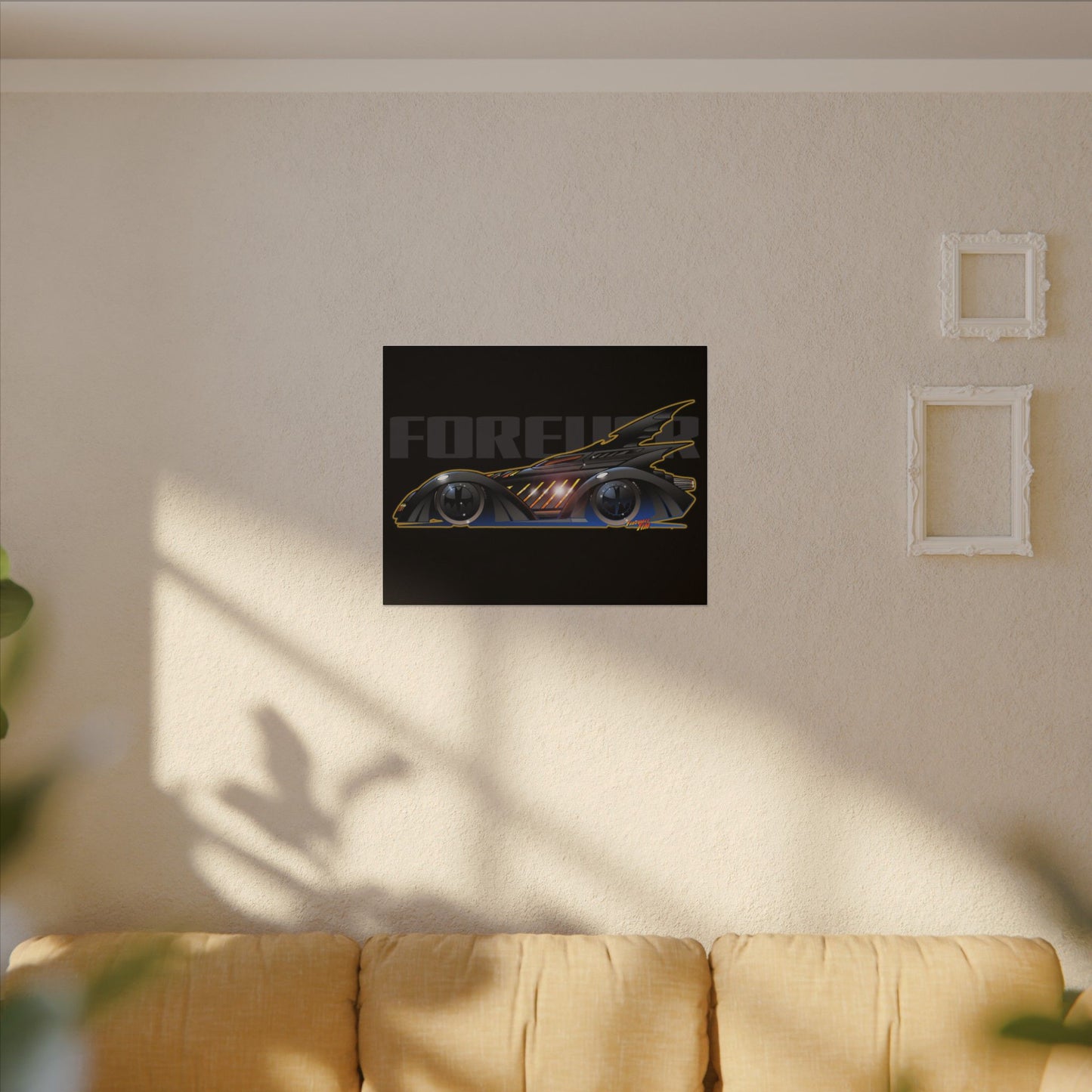 BATMAN FOREVER BATMOBILE Fireball Art Canvas Print