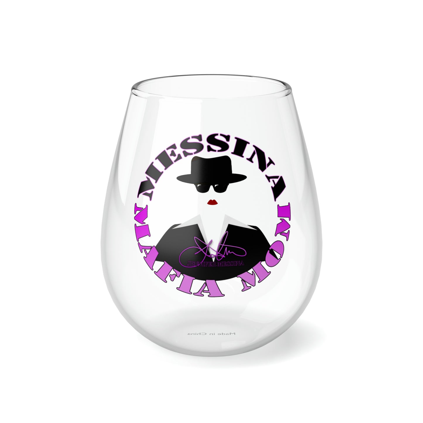 MAFIA MOM GANGSTRESS Jennifer Messina Stemless Wine Glass 11.75oz