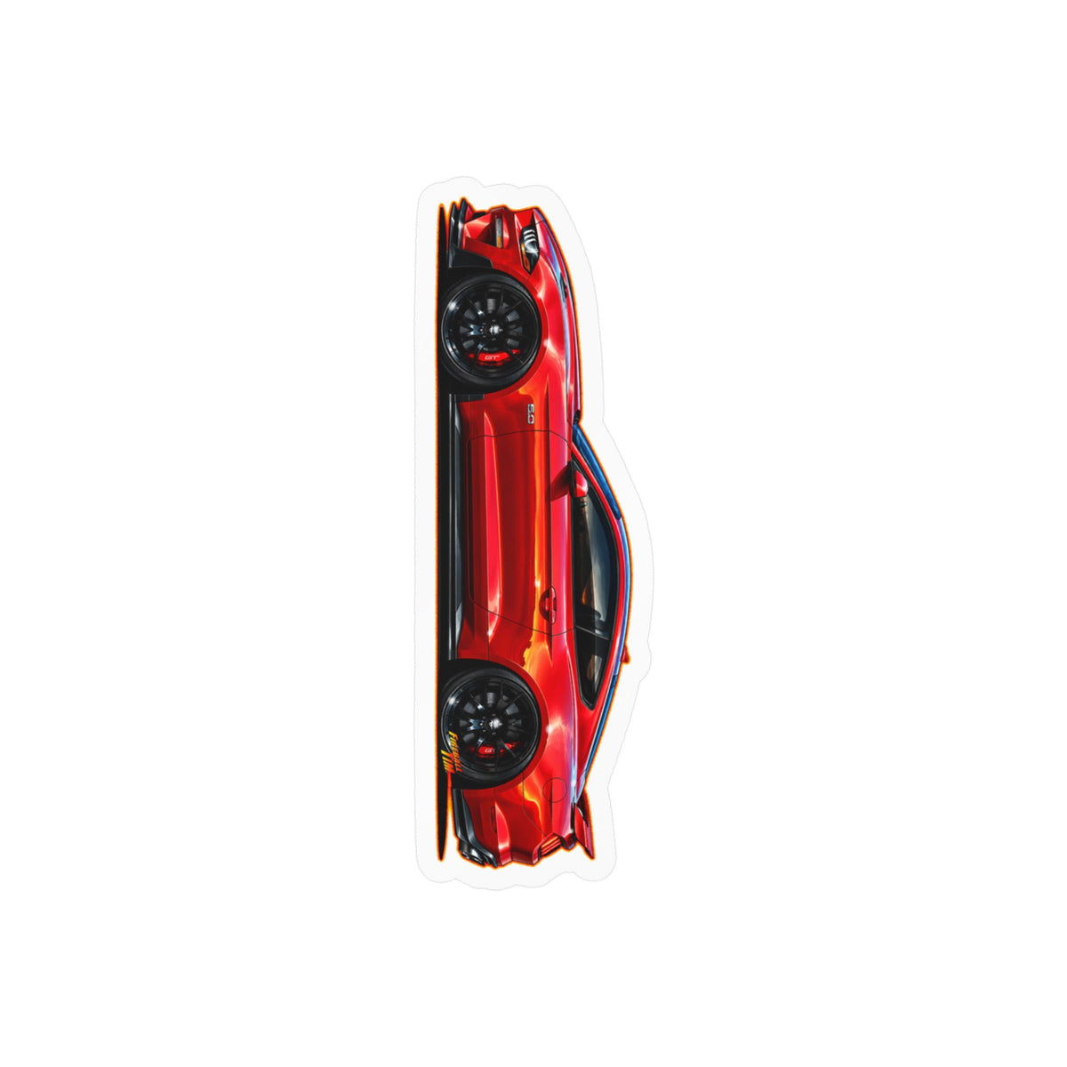 FORD MUSTANG 2019 GT 5.0 Collectible Fireball Art Stickers in 4 Sizes