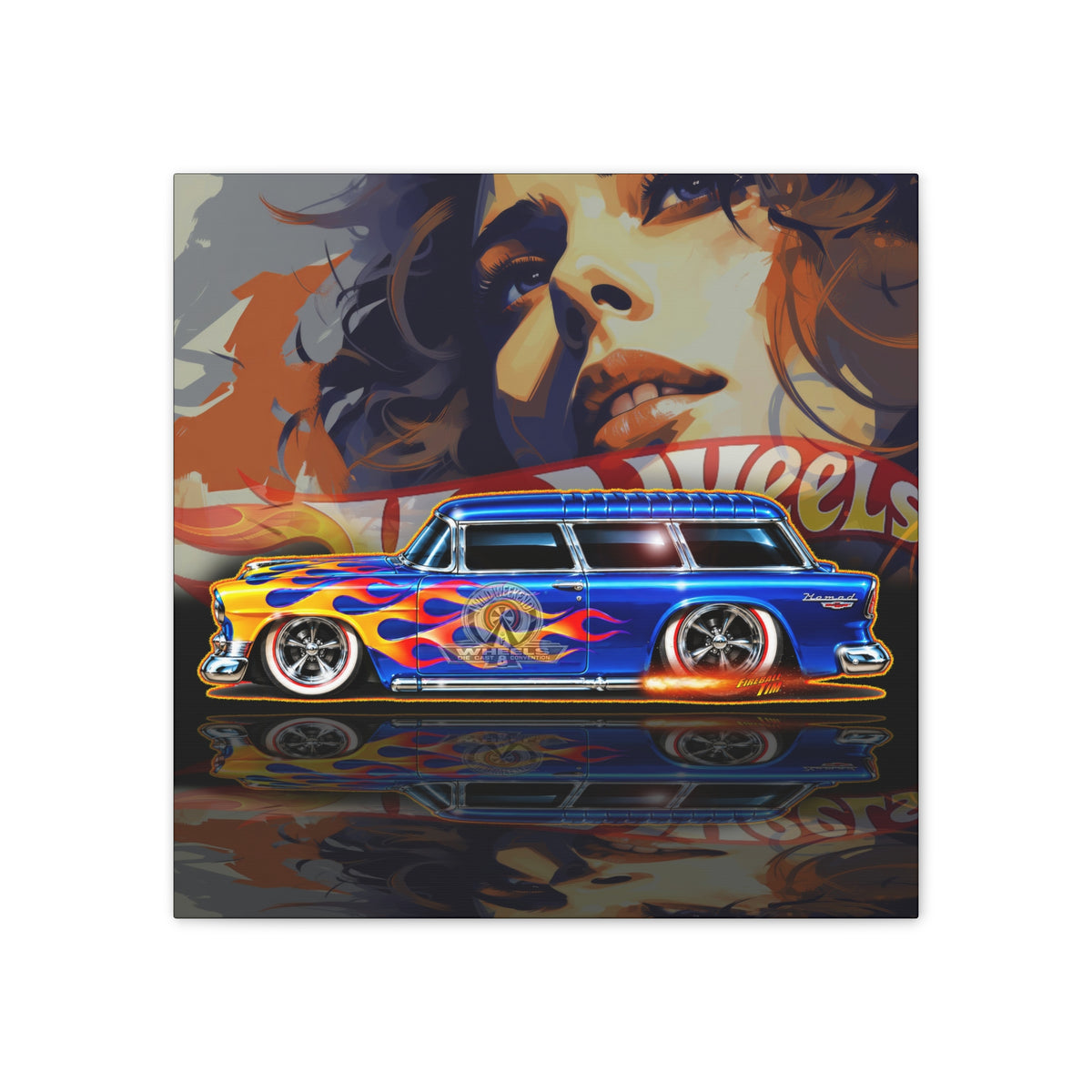 HOT WHEELS Chevy Nomad 1955 Diecast Collectible Fireball Art Canvas Stretched Print