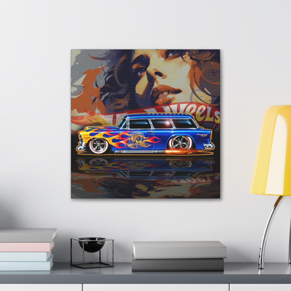 HOT WHEELS Chevy Nomad 1955 Diecast Collectible Fireball Art Canvas Stretched Print