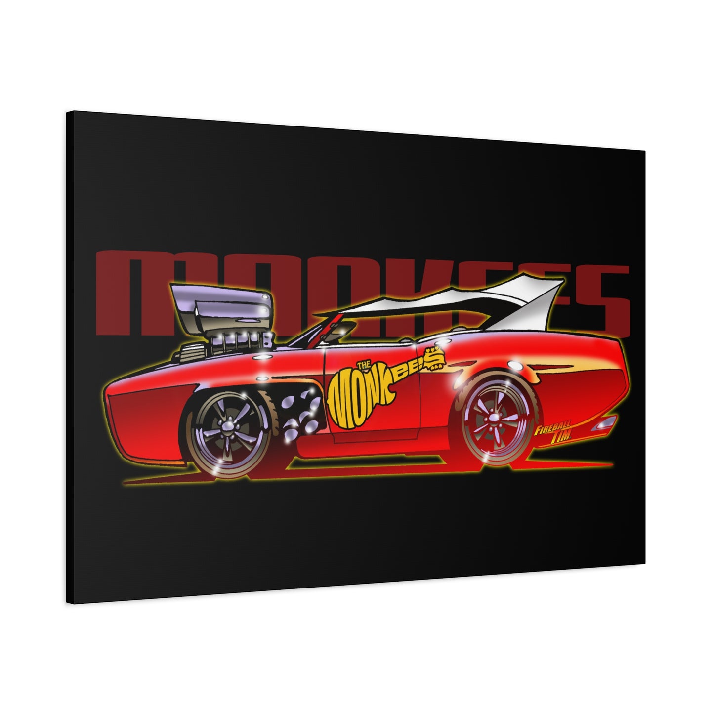 THE MONKEES Monkeemobile Fireball Canvas Art Wall Print - 11x14