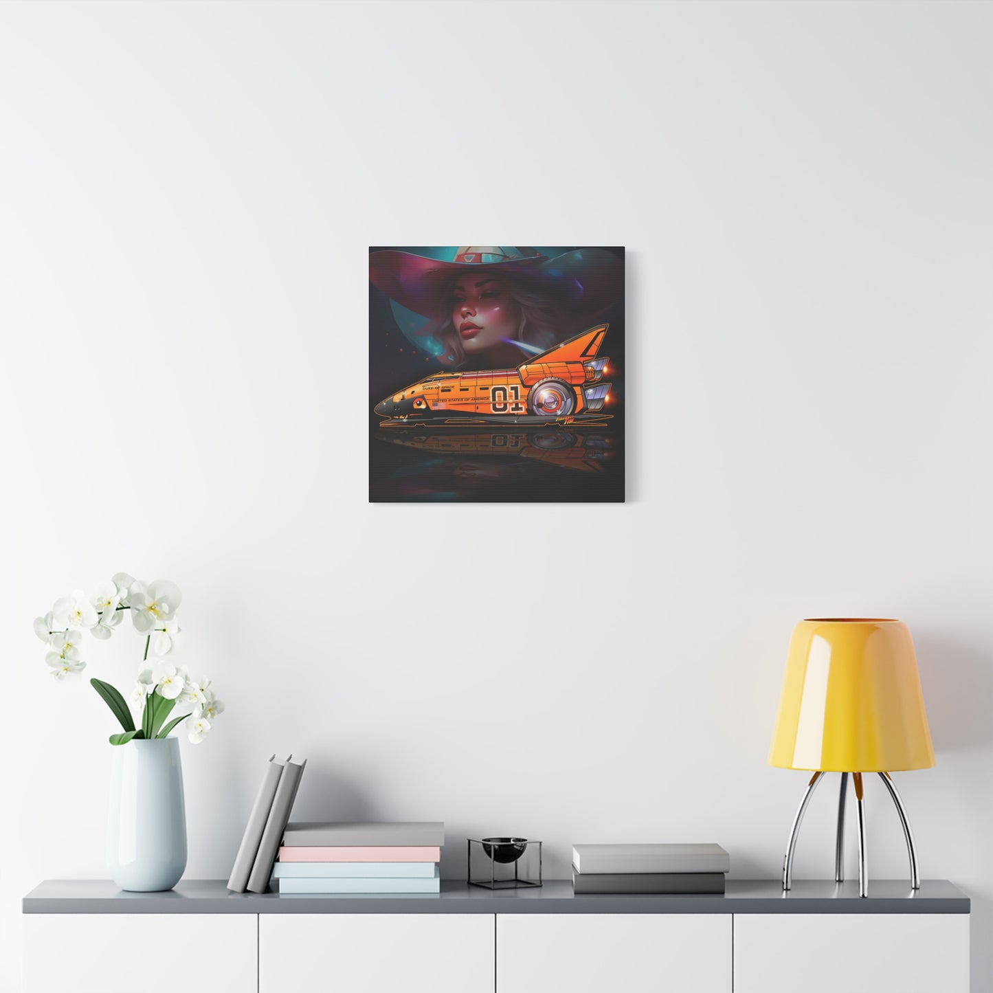 DUKE OF SPACE Dukes of Hazzard Space Shuttle Canvas Art Wall Print