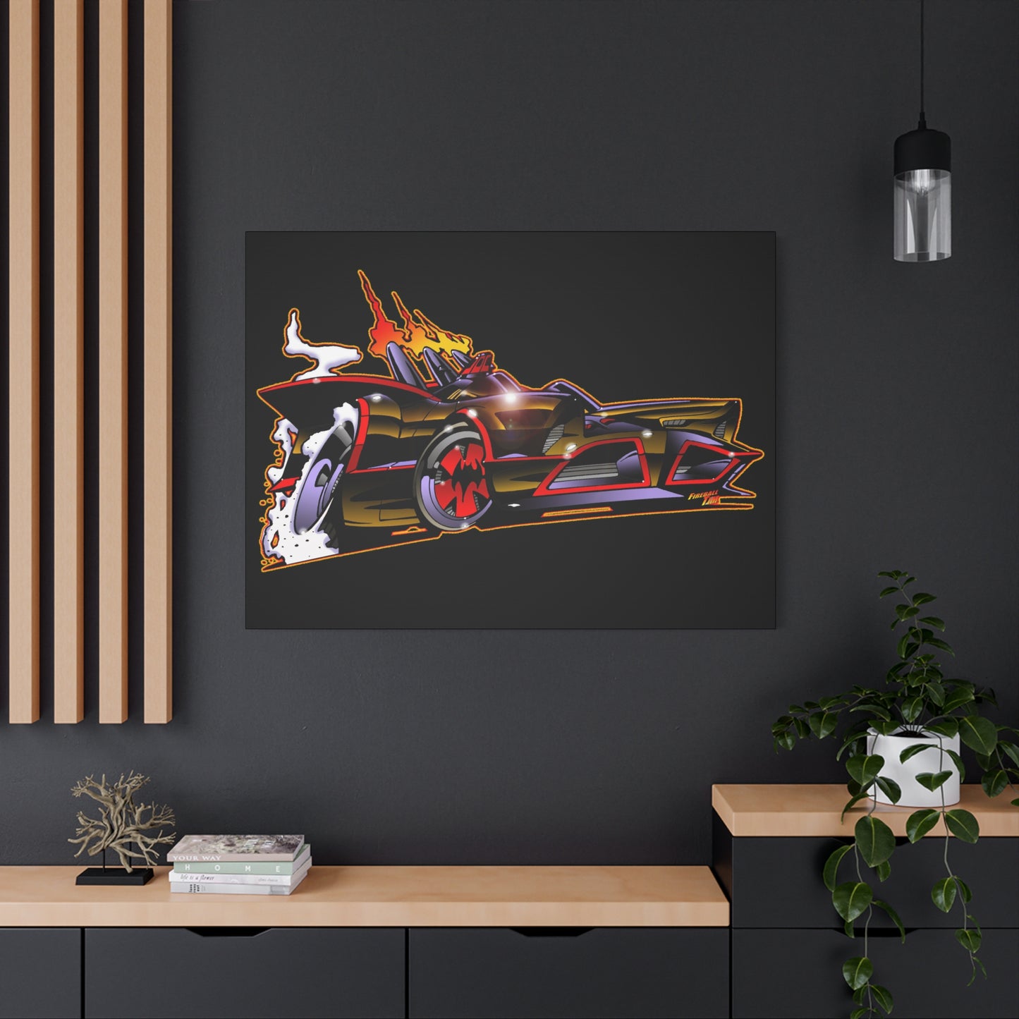 BATMOBILE 1966 BATMAN BAT66 Collectible TV Car Canvas Wall Art