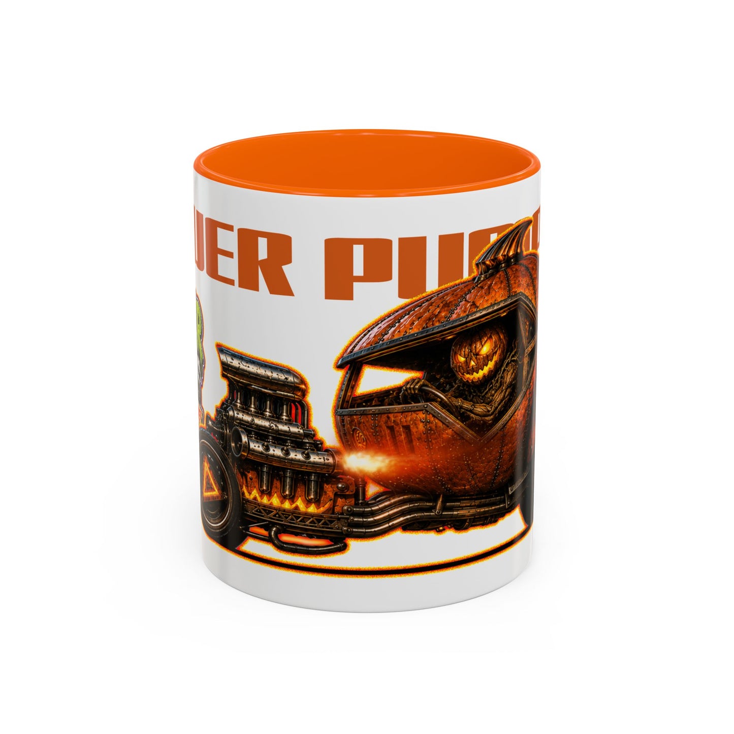 MONSTER MACHINES Halloween Power Pumpkin Collectible Fireball Art Coffee Mug - 2 Sizes