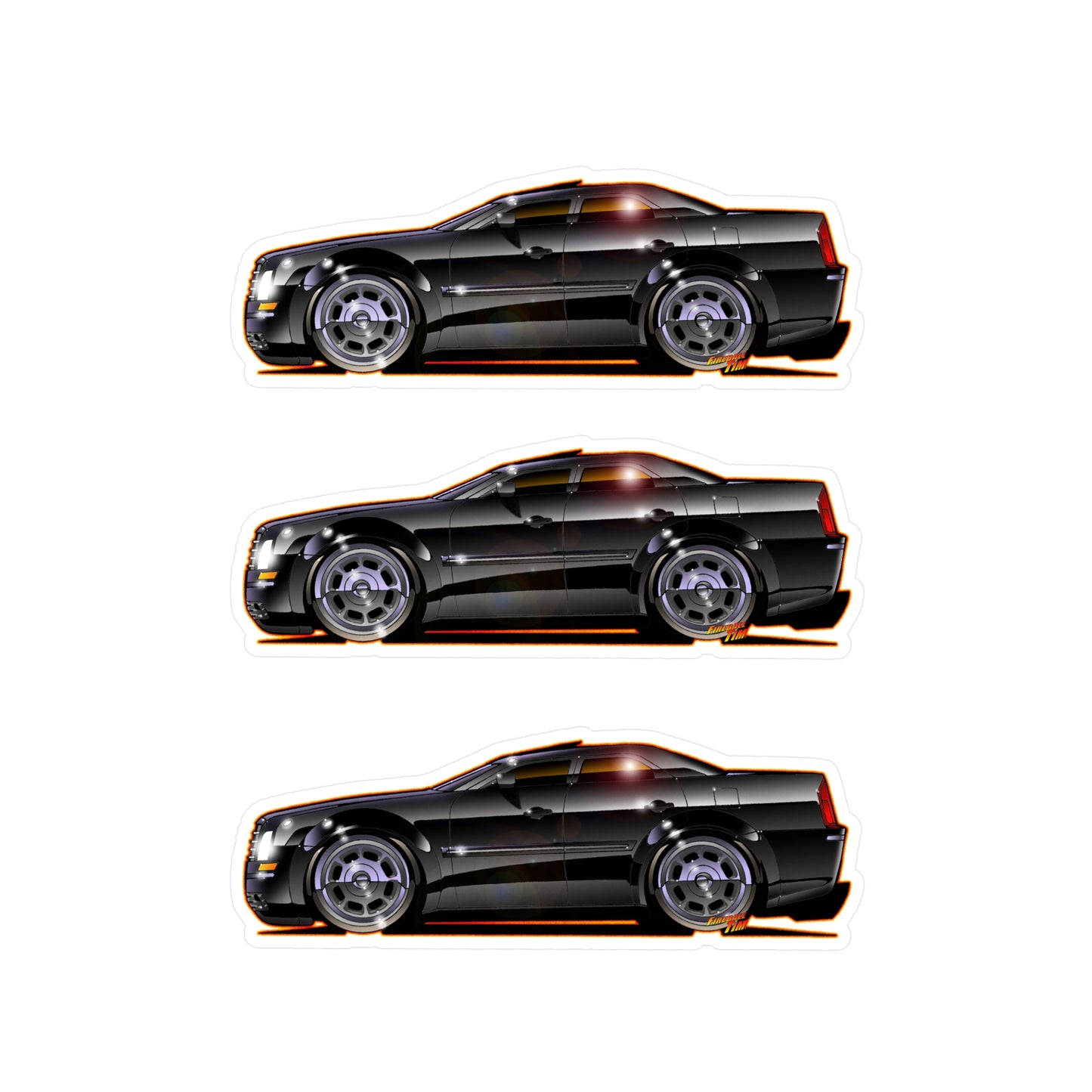 CHRYSLER 300 Fireball Art Collectible Decal Stickers - 4 Sizes