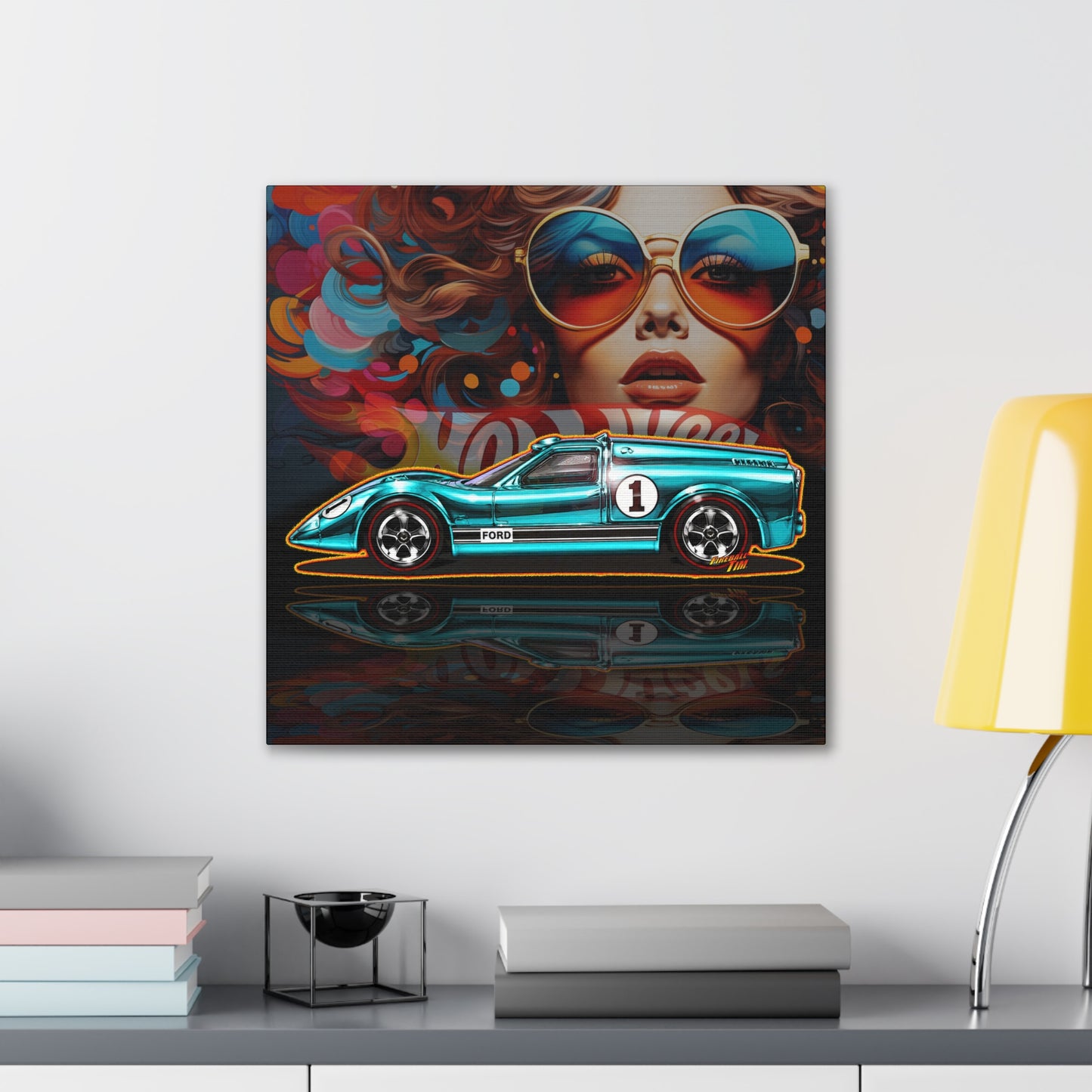 HOT WHEELS Sweet 16 JCAR Collectible Fireball Art Canvas Stretched Print