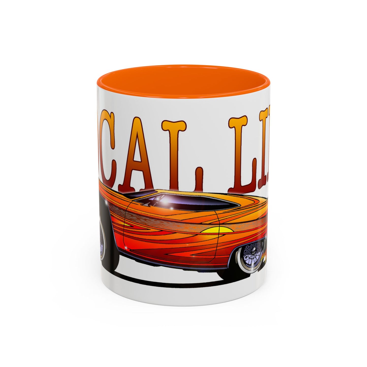CHEVY IMPALA LOWRIDER Collectible Fireball Art Coffee Mug - 2 Sizes
