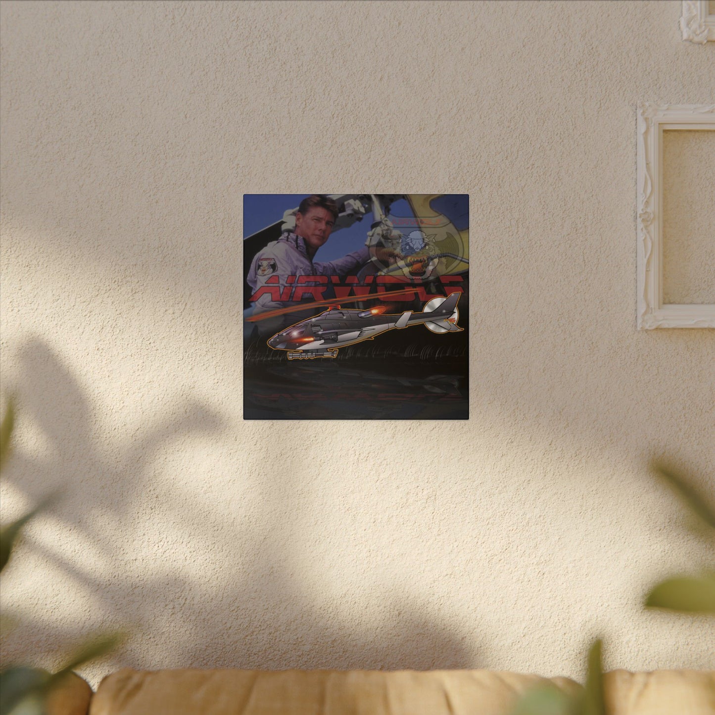 AIRWOLF TV Helicopter Canvas Art Print - 12x12