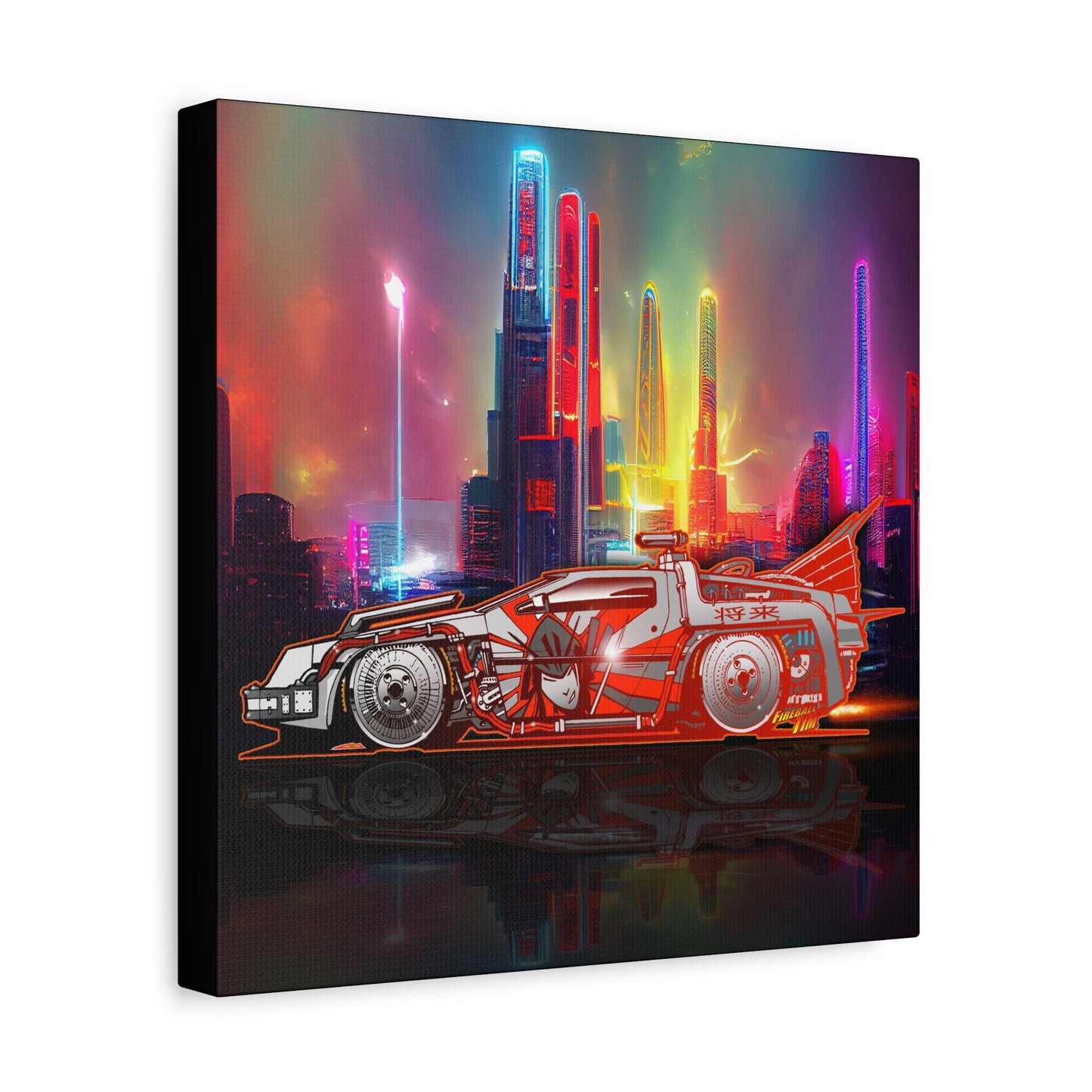 BACK TO THE FUTURE DELOREAN Time Machine Bosozoku Canvas Art Print 2 Sizes