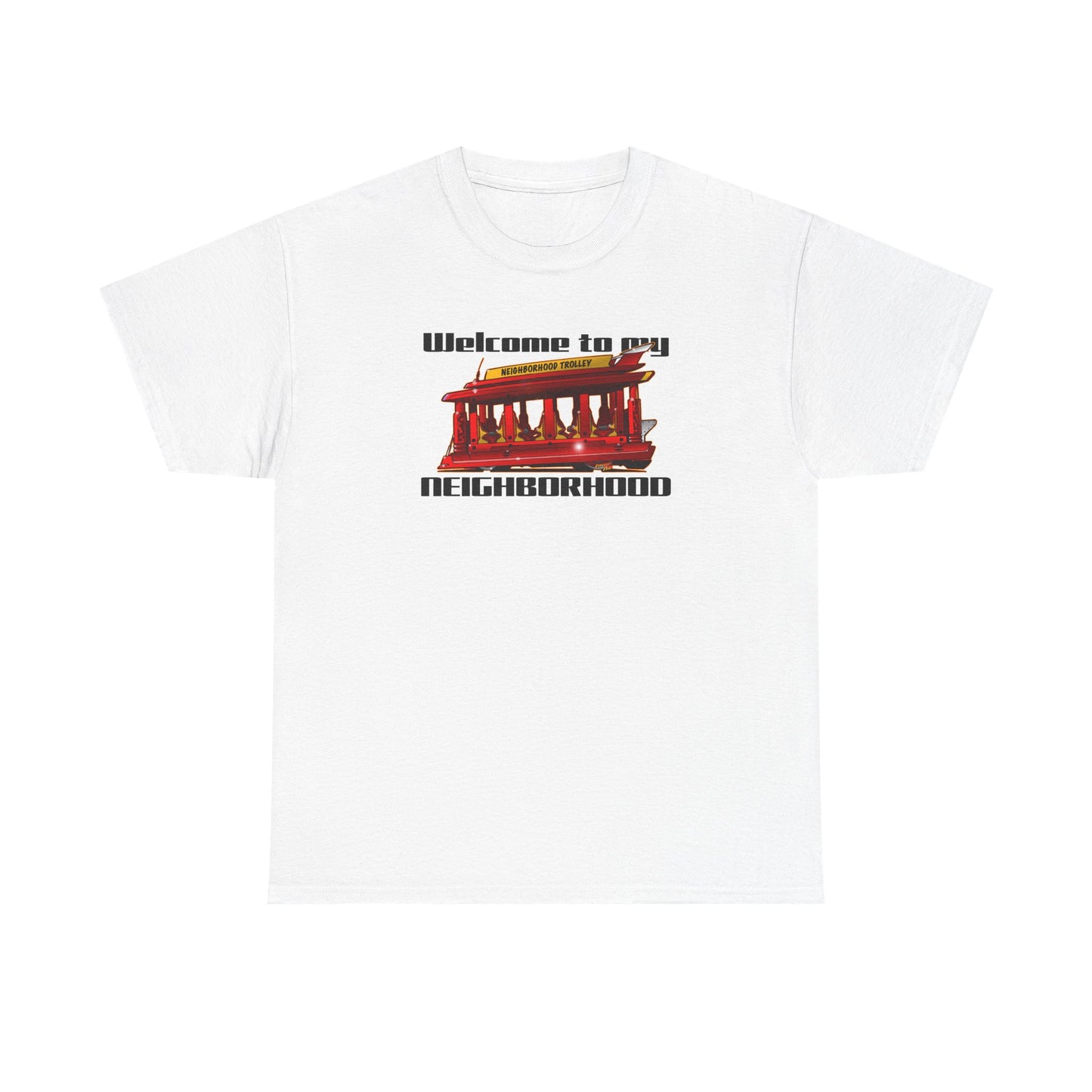 MR. ROGERS NEIGHBORHOOD TROLLEY Unisex Heavy Cotton Tee Shirt - Multiple Colors