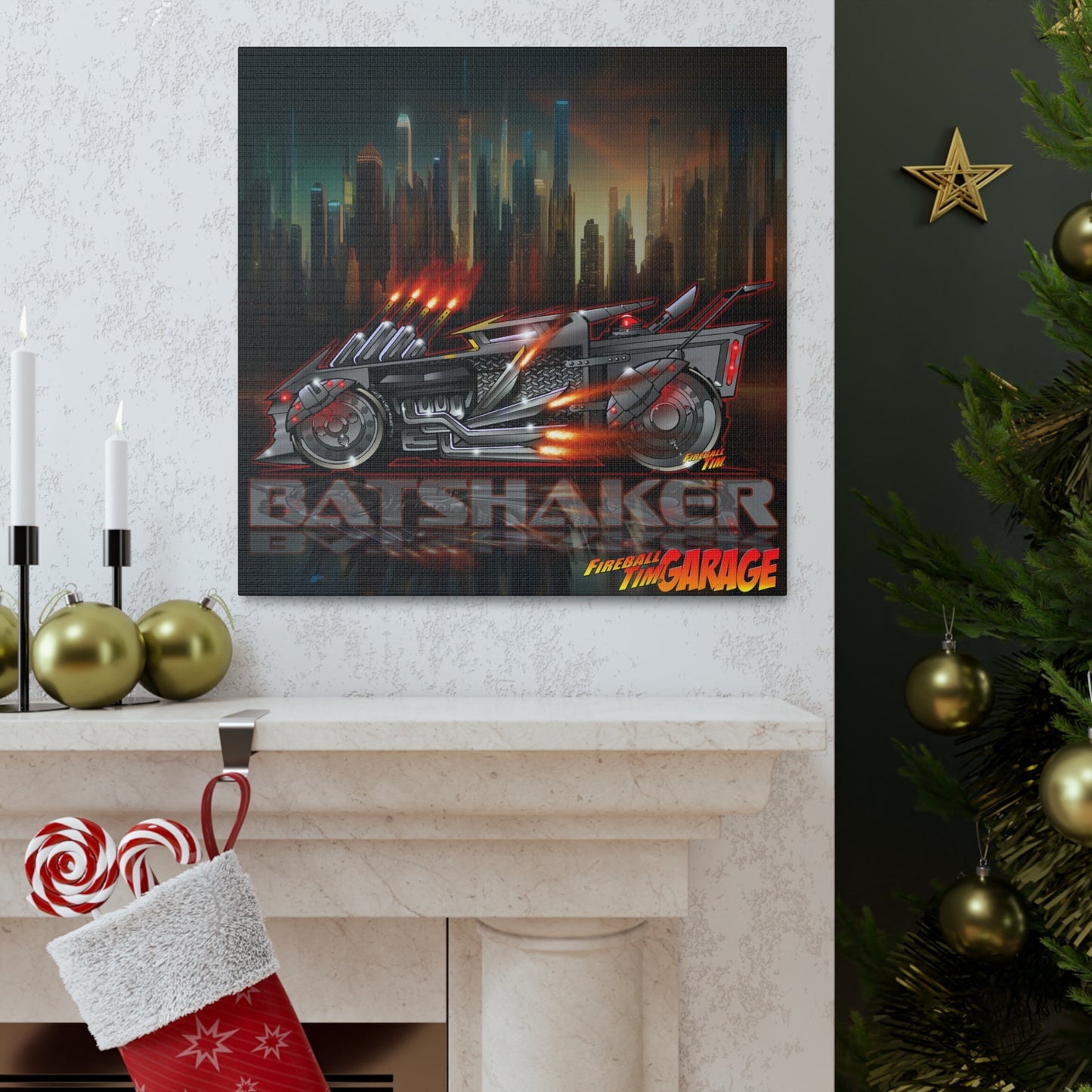 BATSHAKER BATMOBILE Concept Art Canvas MASTERPRINT 3 Sizes