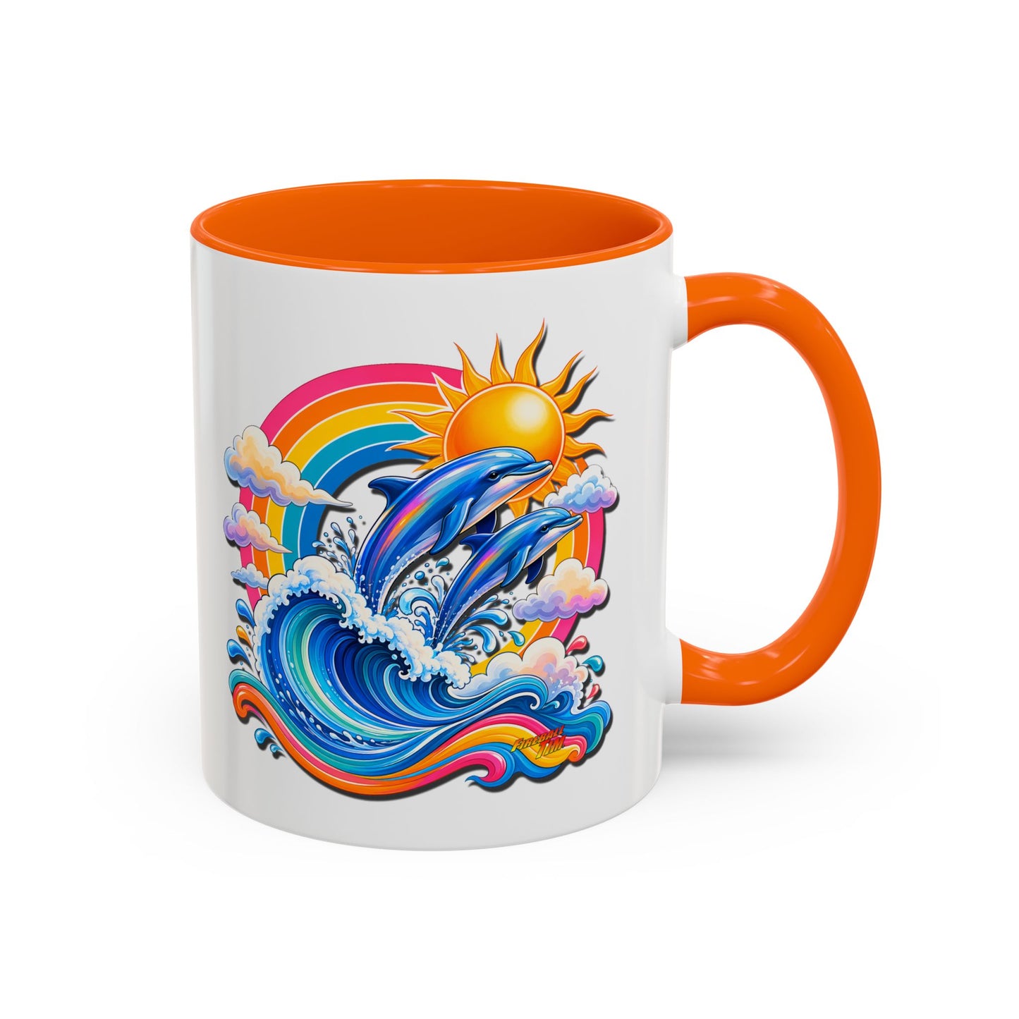 DOLPHIN SPLASH 1 Aquarium Series Fireball Art Coffee Mug - 2 Sizes