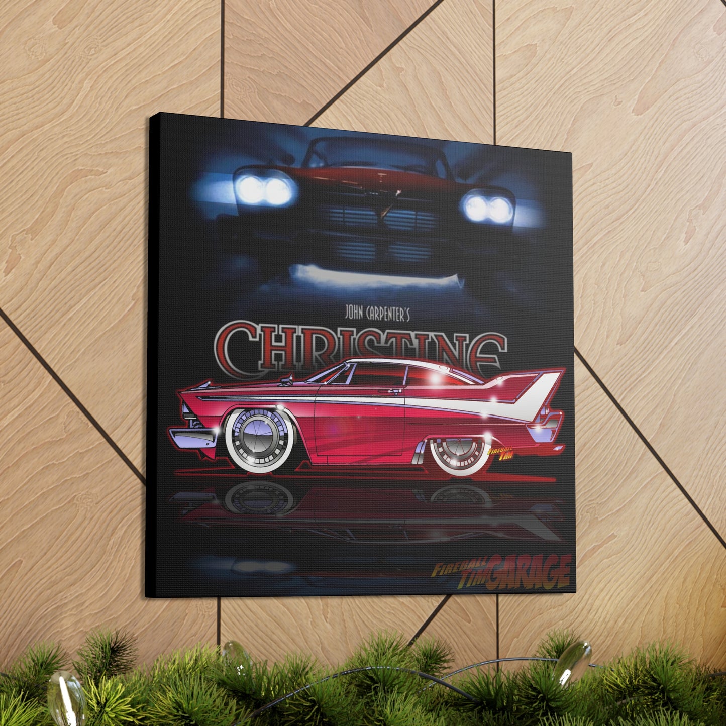 CHRISTINE Movie Car 1958 Plymouth Fury Concept Art Canvas MASTERPRINT 3 Sizes