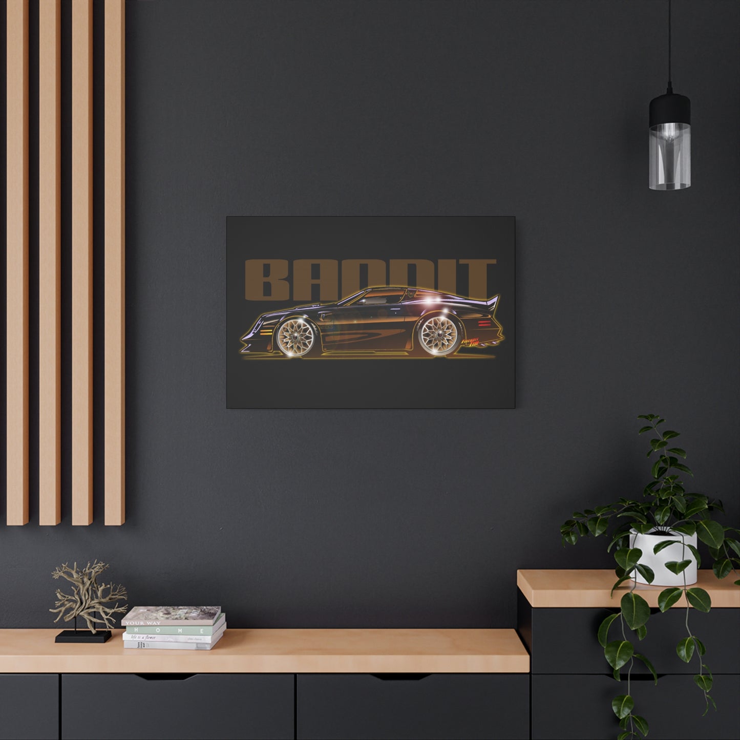 SMOKEY AND THE BANDIT Pontiac Trans Am Fireball Art Canvas Print - Sizes