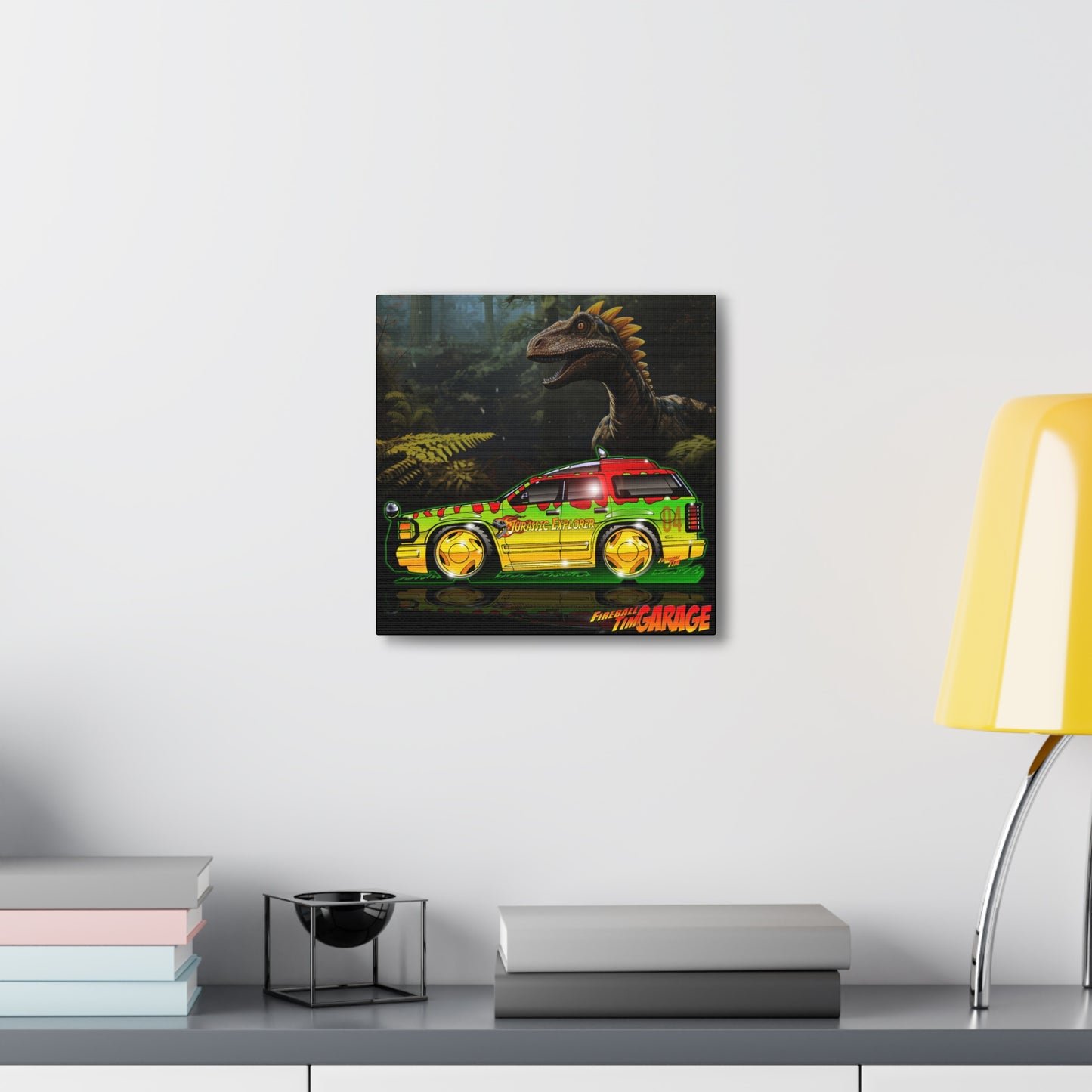 JURASSIC PARK Ford Explorer Concept Art Canvas Print Ver2 12x12