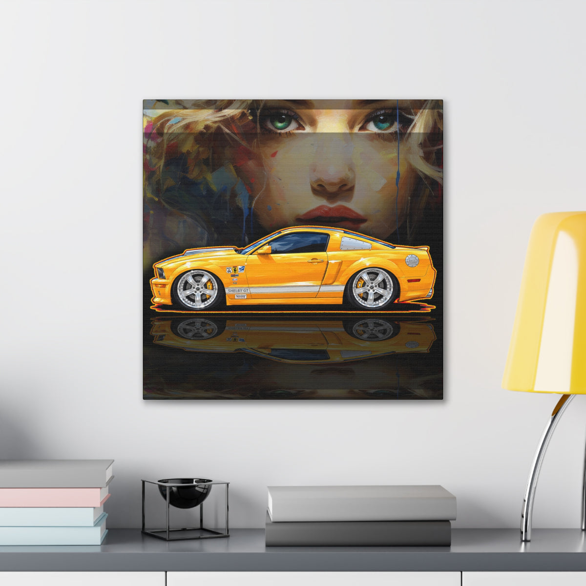 FORD MUSTANG SHELBY GT-C 2008 Collectible Fireball Art Canvas Stretched Print
