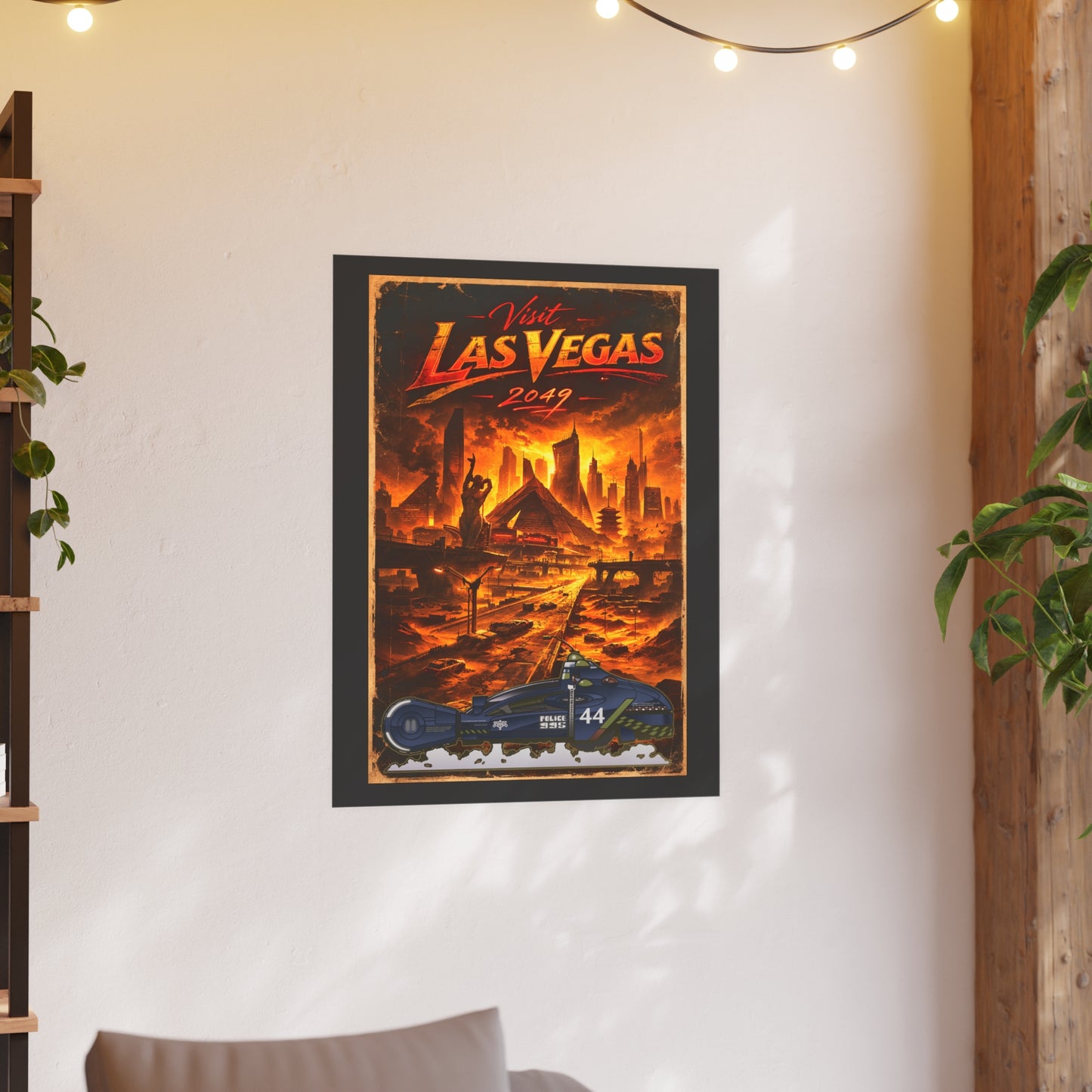 VISIT LAS VEGAS 2049 Blade Runner Spinner Vintage Fireball Art Travel Poster Satin/Matte