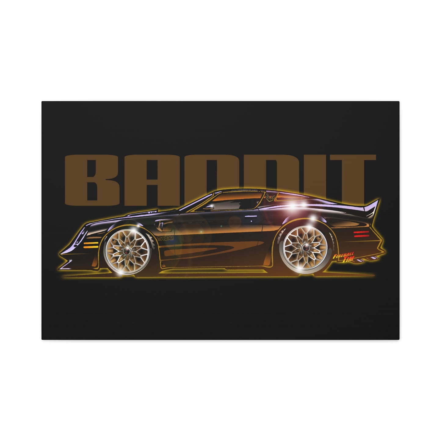SMOKEY AND THE BANDIT Pontiac Trans Am Fireball Art Canvas Print - Sizes
