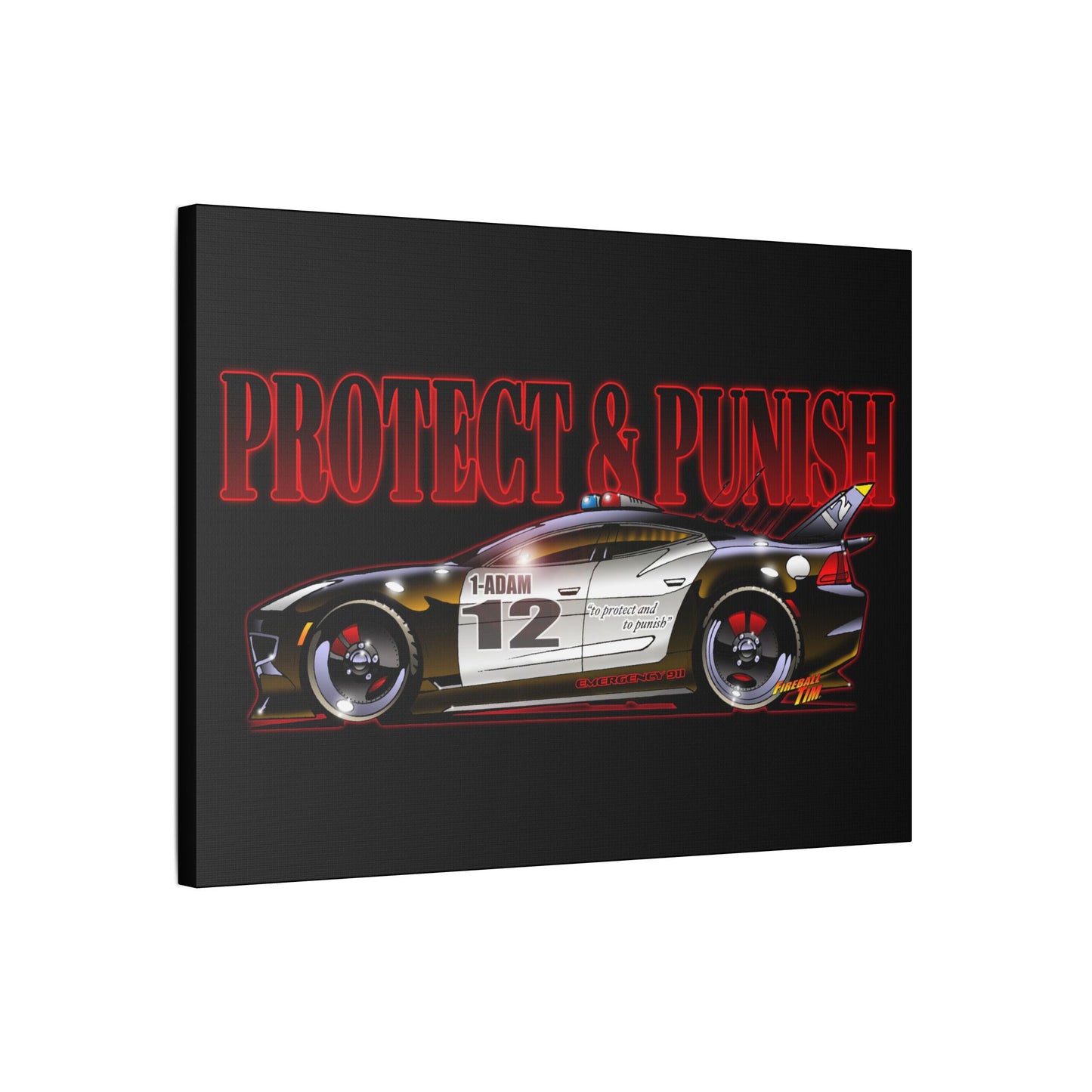 ADAM 12 FISKER KARMA Police Car Canvas Art Print - 11x14