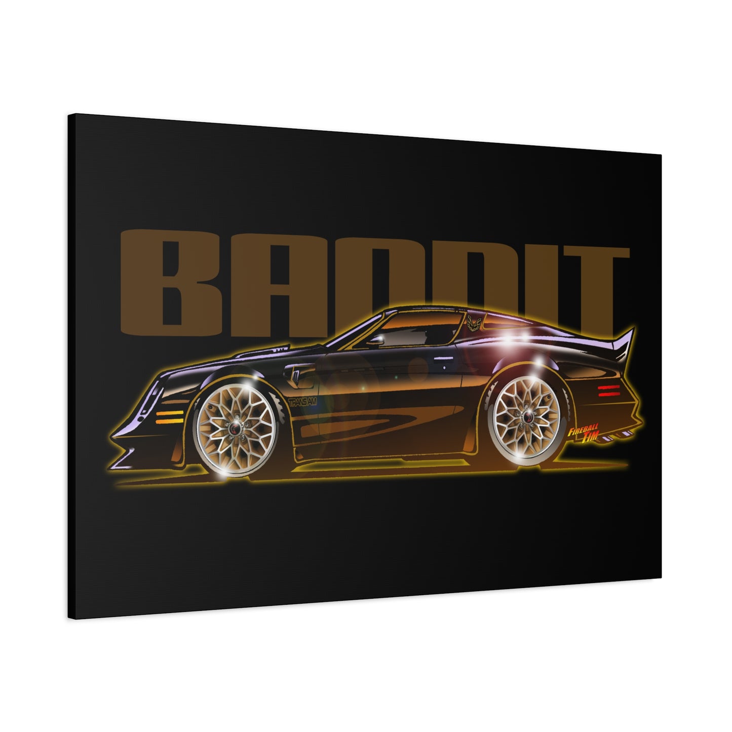 SMOKEY AND THE BANDIT Pontiac Trans Am Fireball Art Canvas Print - Sizes