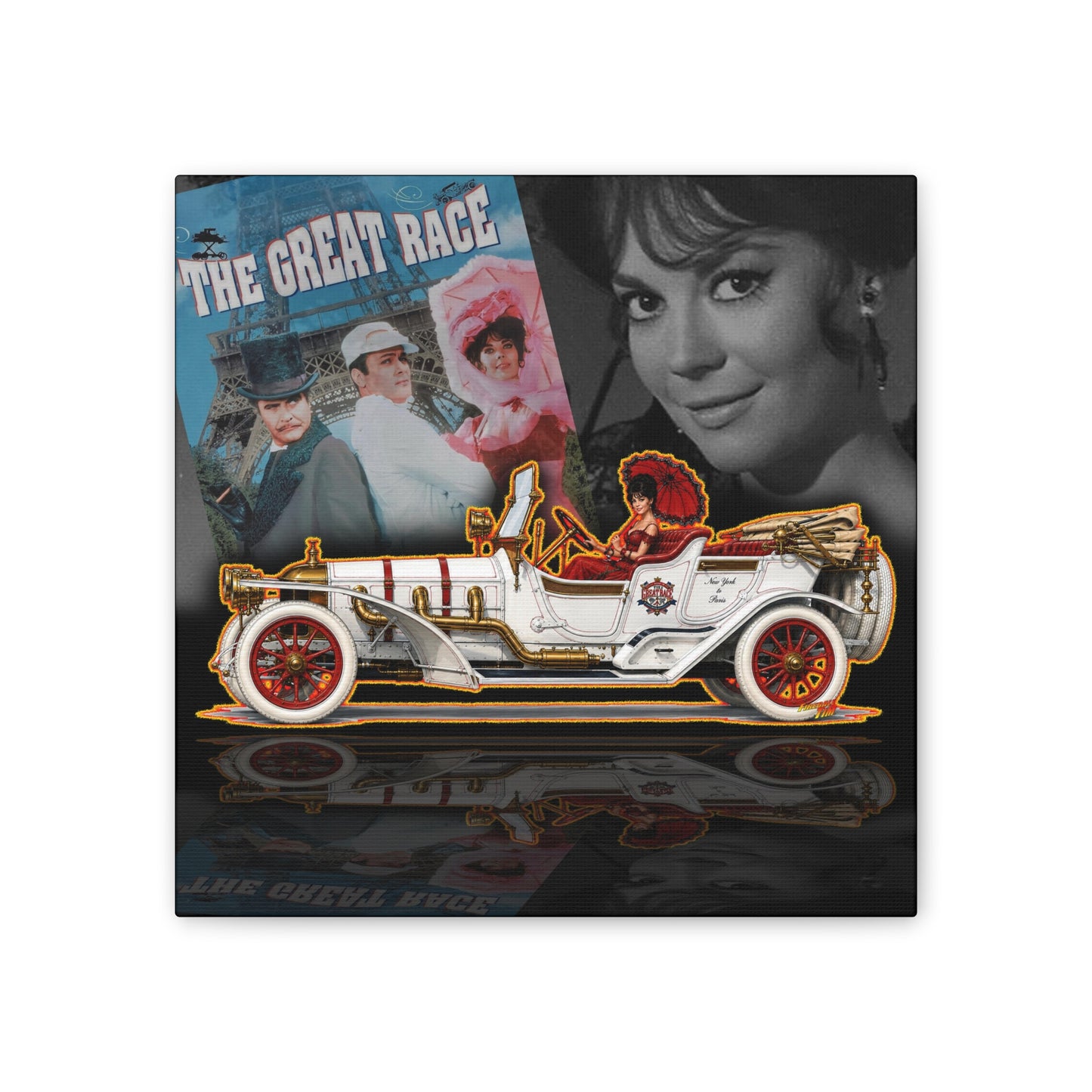 THE GREAT RACE Leslie Special Collectible Fireball Art Canvas Stretched Print