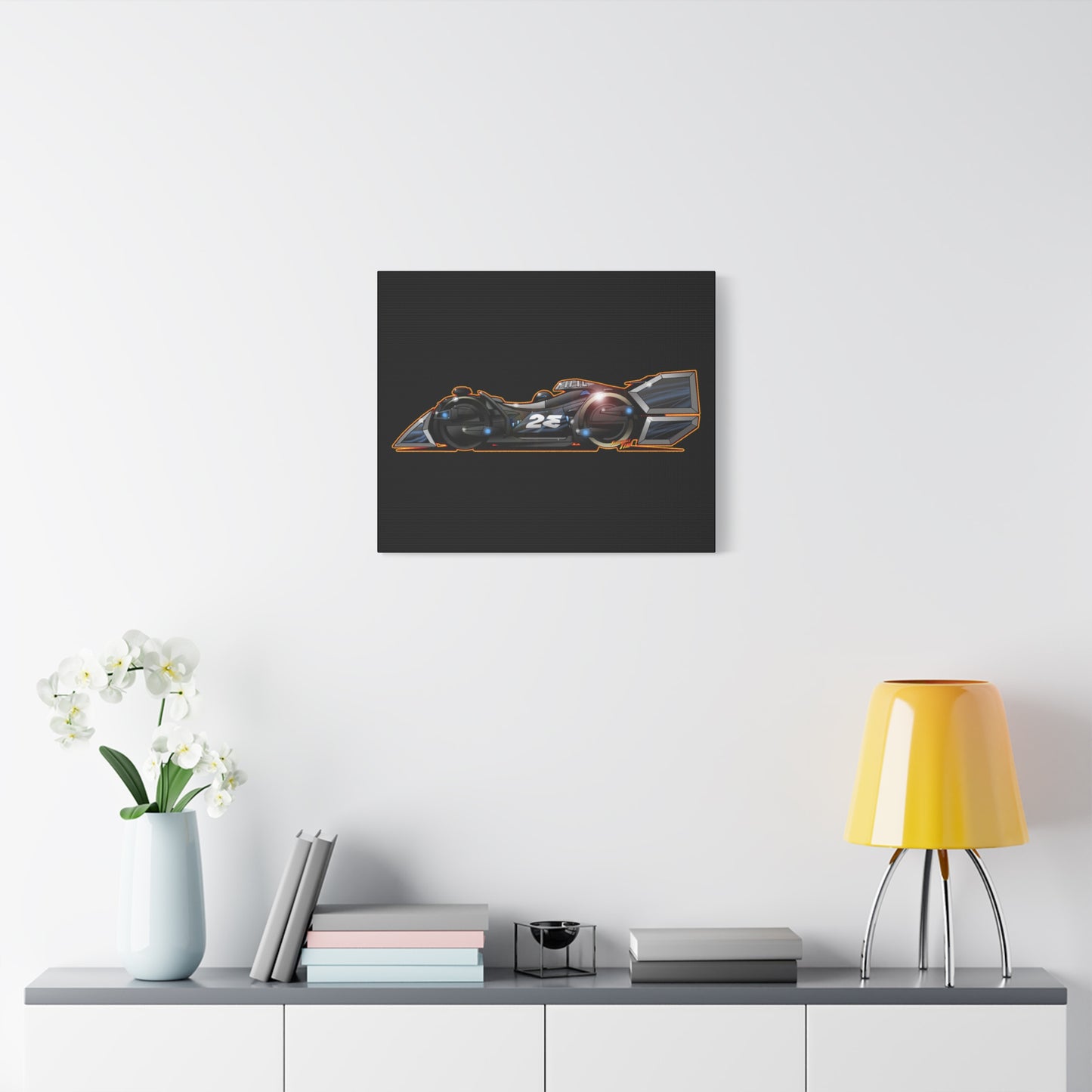 SPEED RACER GRAY GHOST Race Car Fireball Art Canvas Print