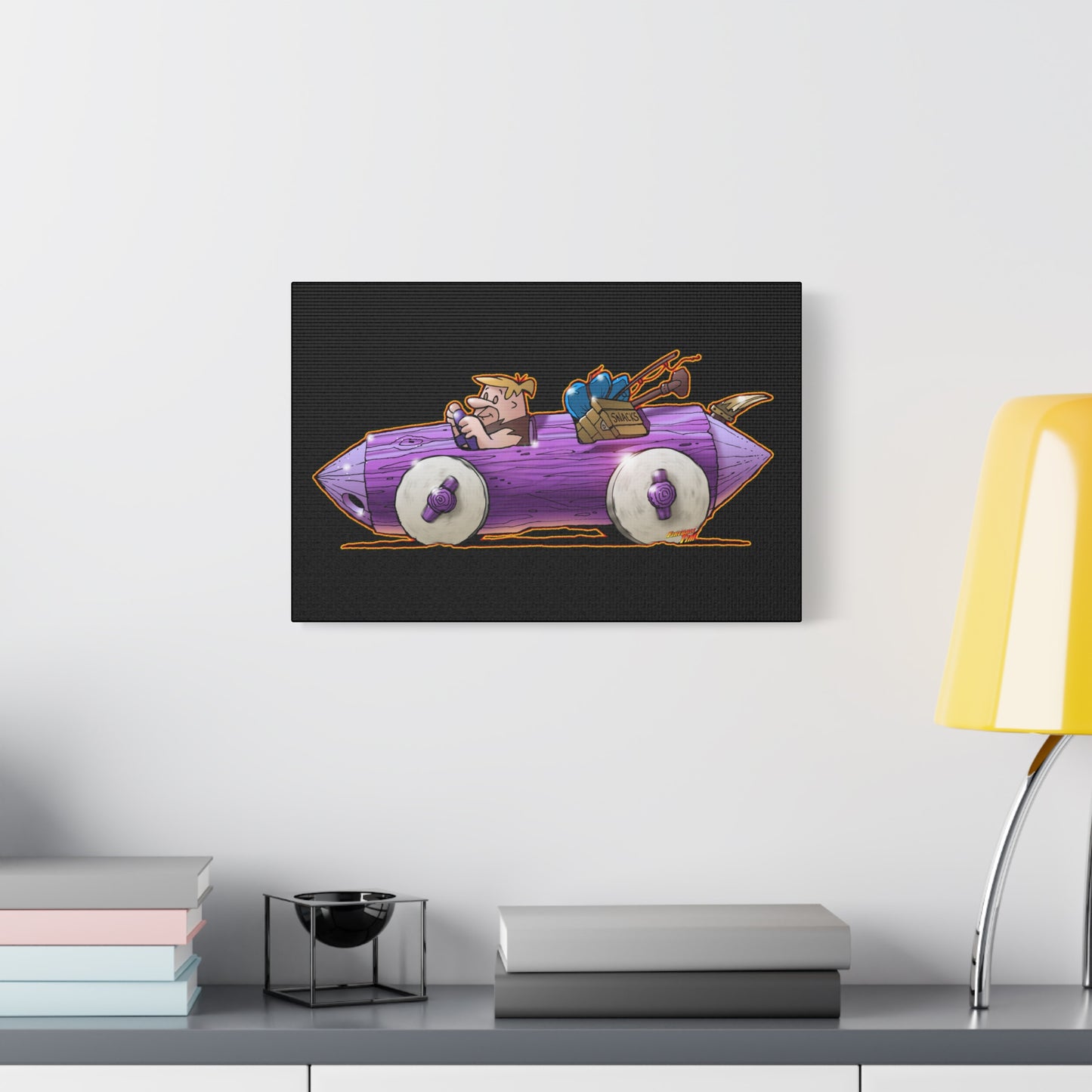FLINSTONES BARNEY RUBBLE Fireball Art Canvas Wall Print - Multiple Sizes