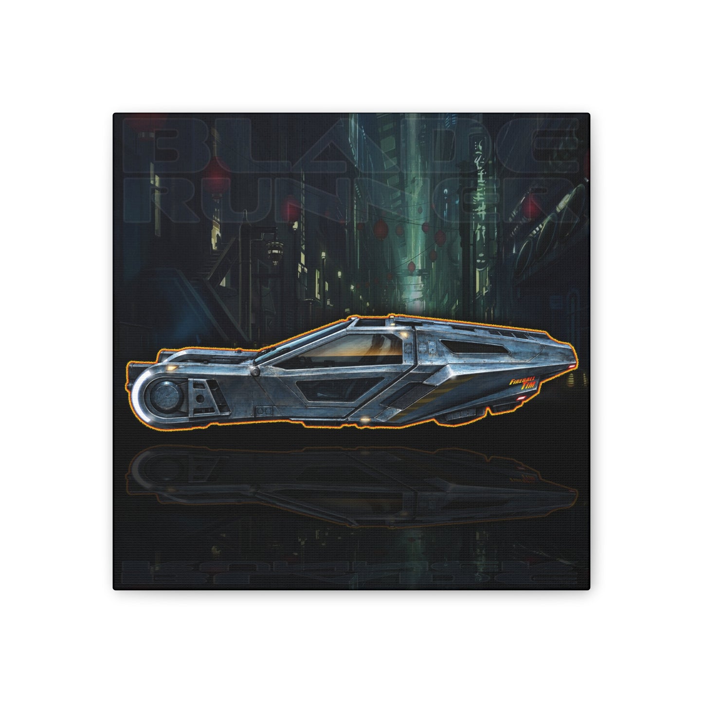 BLADE RUNNER 2049 SPINNER Collectible Fireball Art Canvas Stretched Print