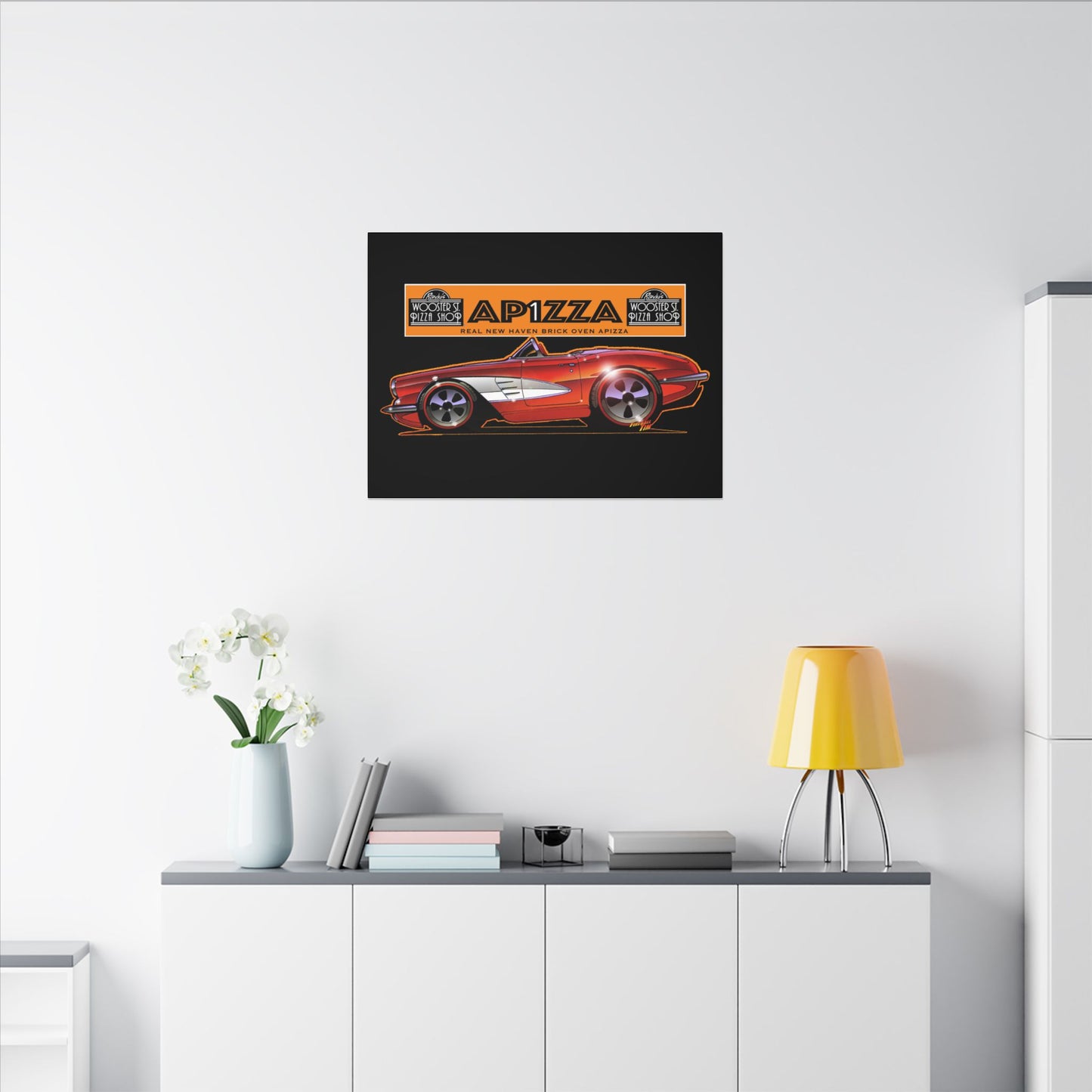 CORVETTE 1958 APIZZA 1 Fireball Art Canvas Print