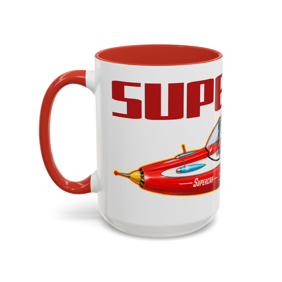 SUPERCAR Gerry Anderson 60's TV Flying Car Collectible Fireball Art Coffee Mug - 2 Sizes