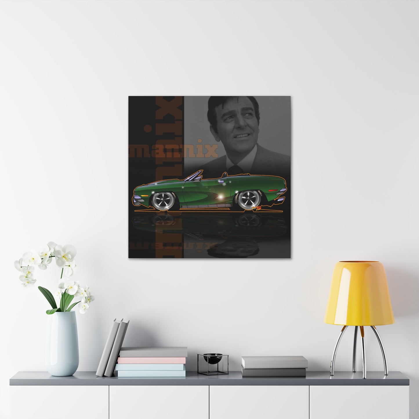 MANNIX TV Show Plymouth Barracuda Concept Art Canvas MASTERPRINT 3 Sizes