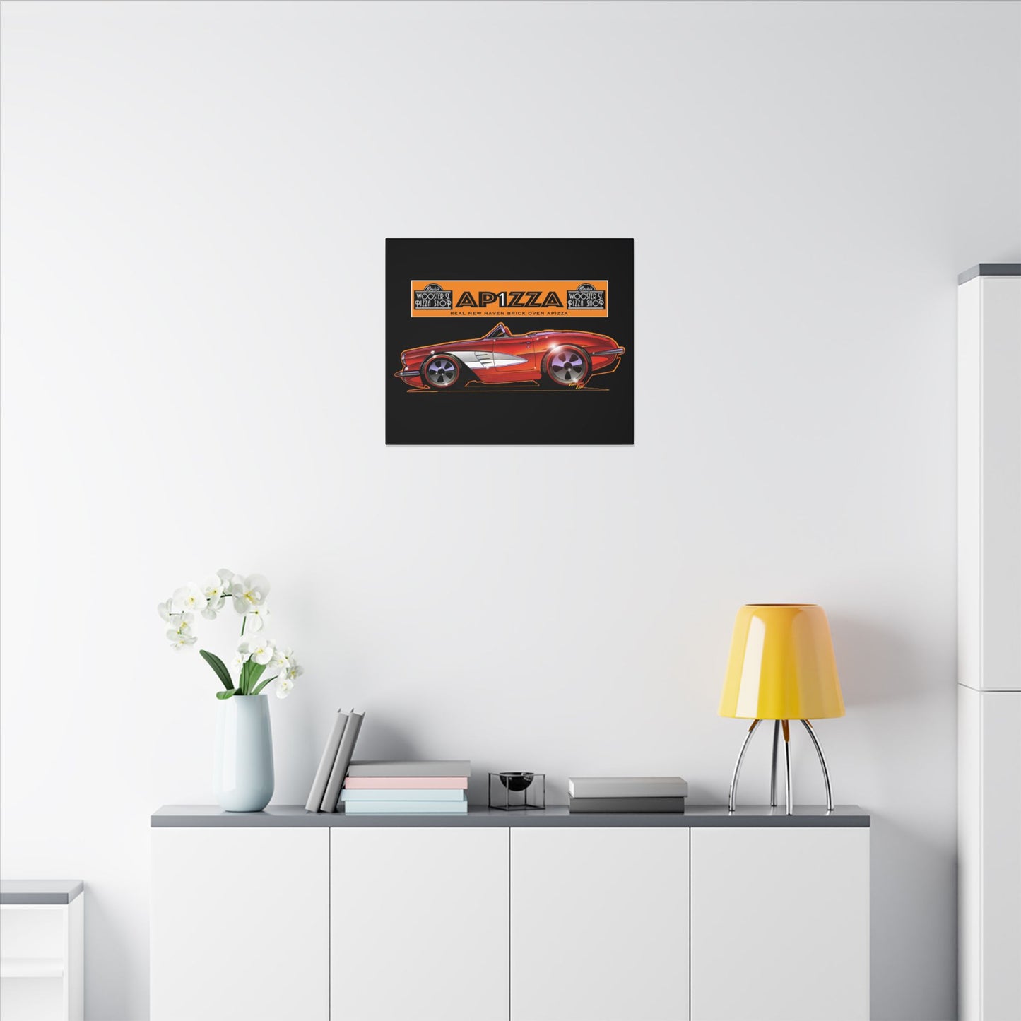 CORVETTE 1958 APIZZA 1 Fireball Art Canvas Print