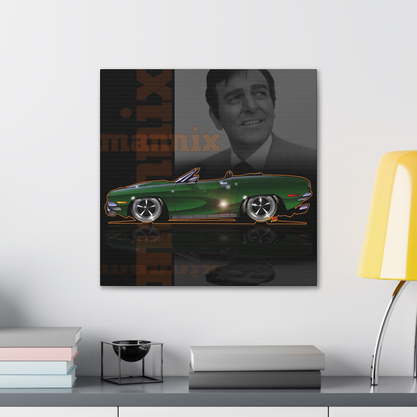 MANNIX TV Show Plymouth Barracuda Concept Art Canvas MASTERPRINT 3 Sizes