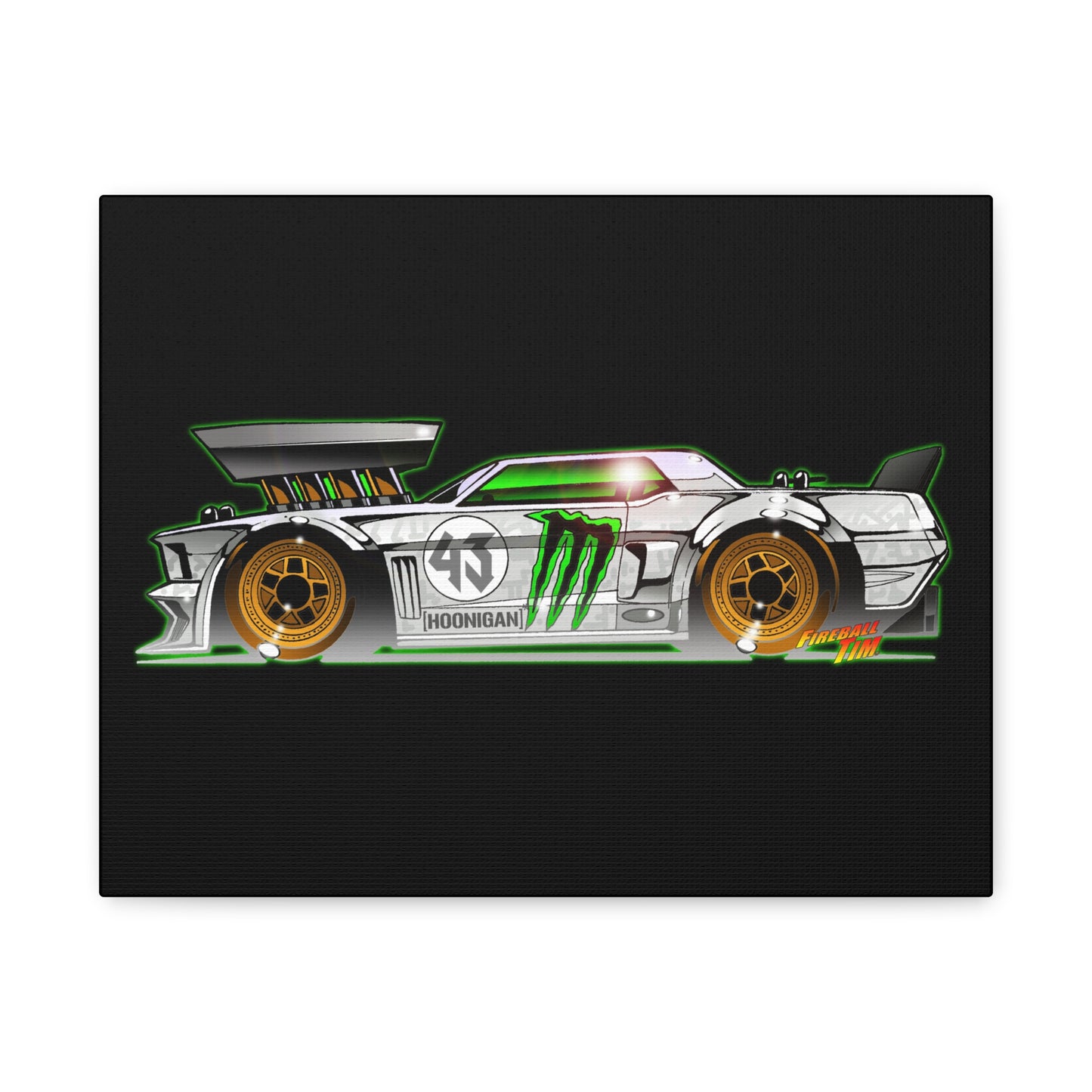 HOONIGAN FORD MUSTANG 43 Ken Block Tribute Canvas Art Wall Print - 11x14