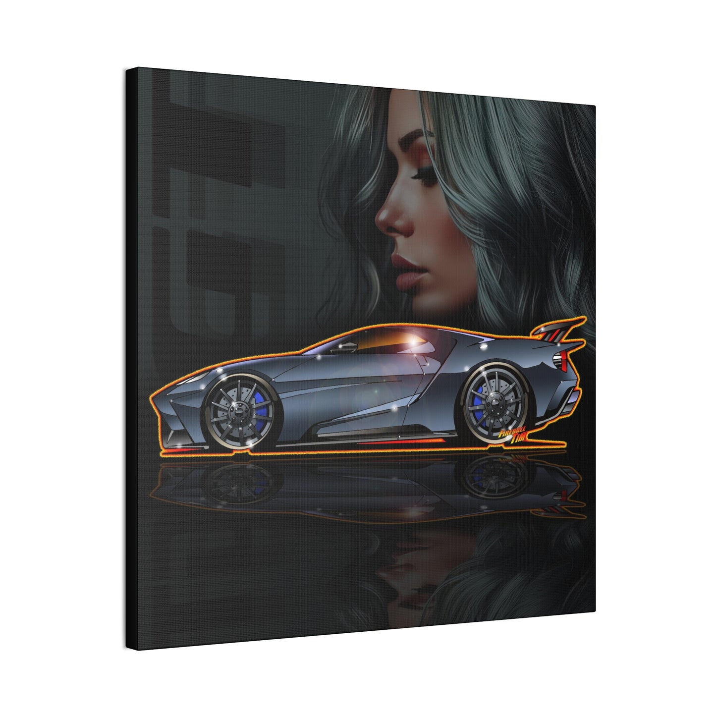 FORD GT Supercar Fireball Art Canvas Print